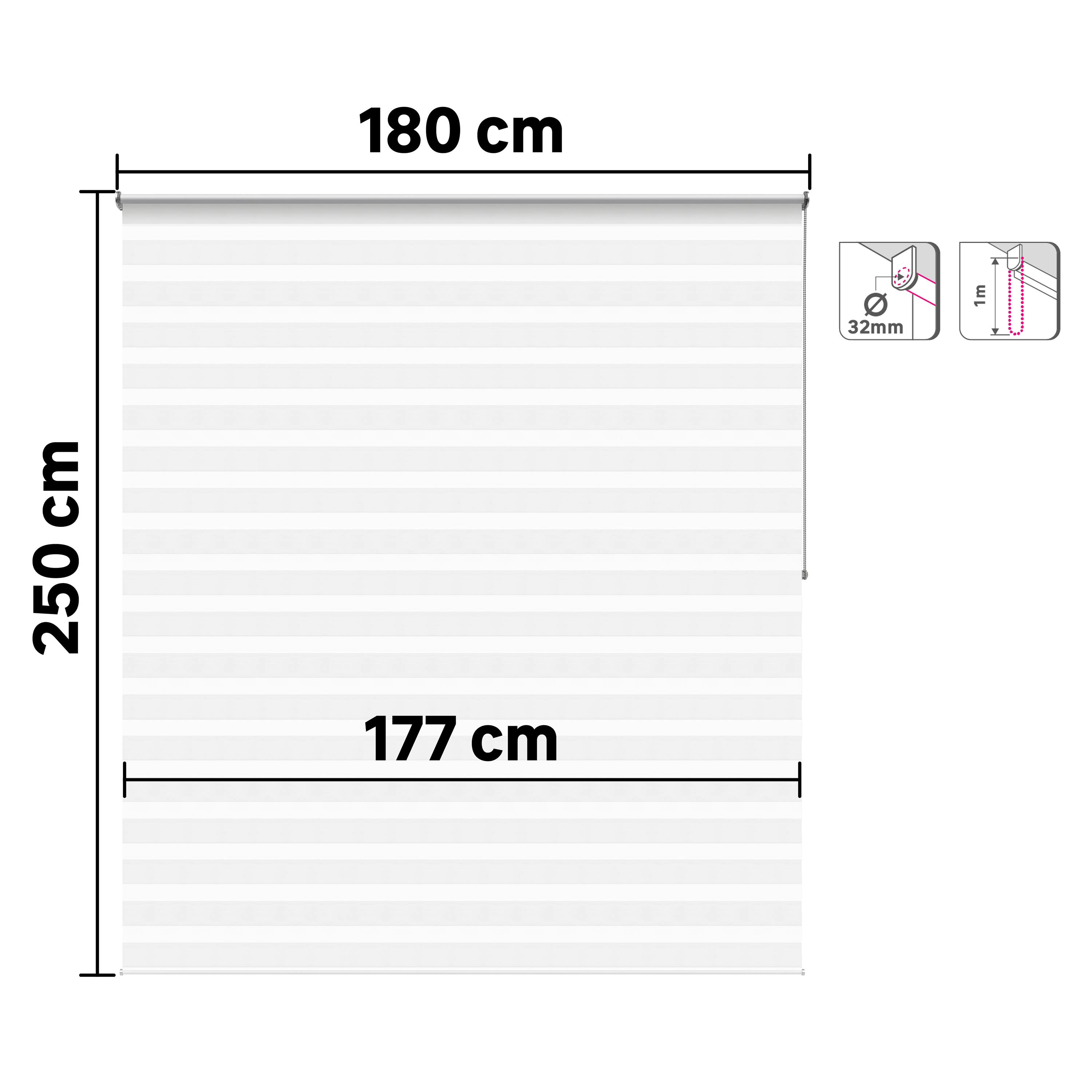 Estore de rolo 180x250 cm bolero branco Inspire - 7