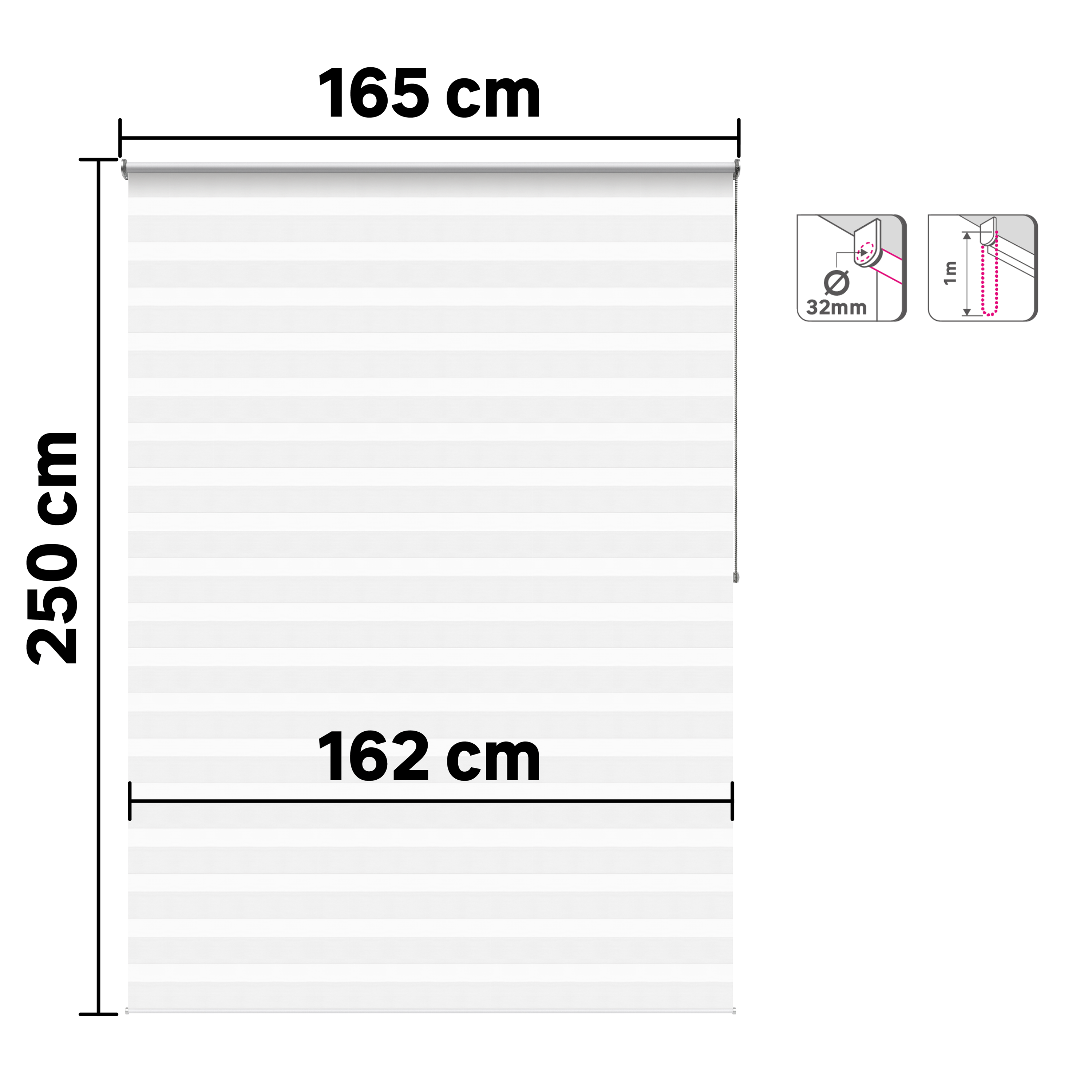 Estore de rolo N&D 165 x 250 cm bolero branco Inspire - 7