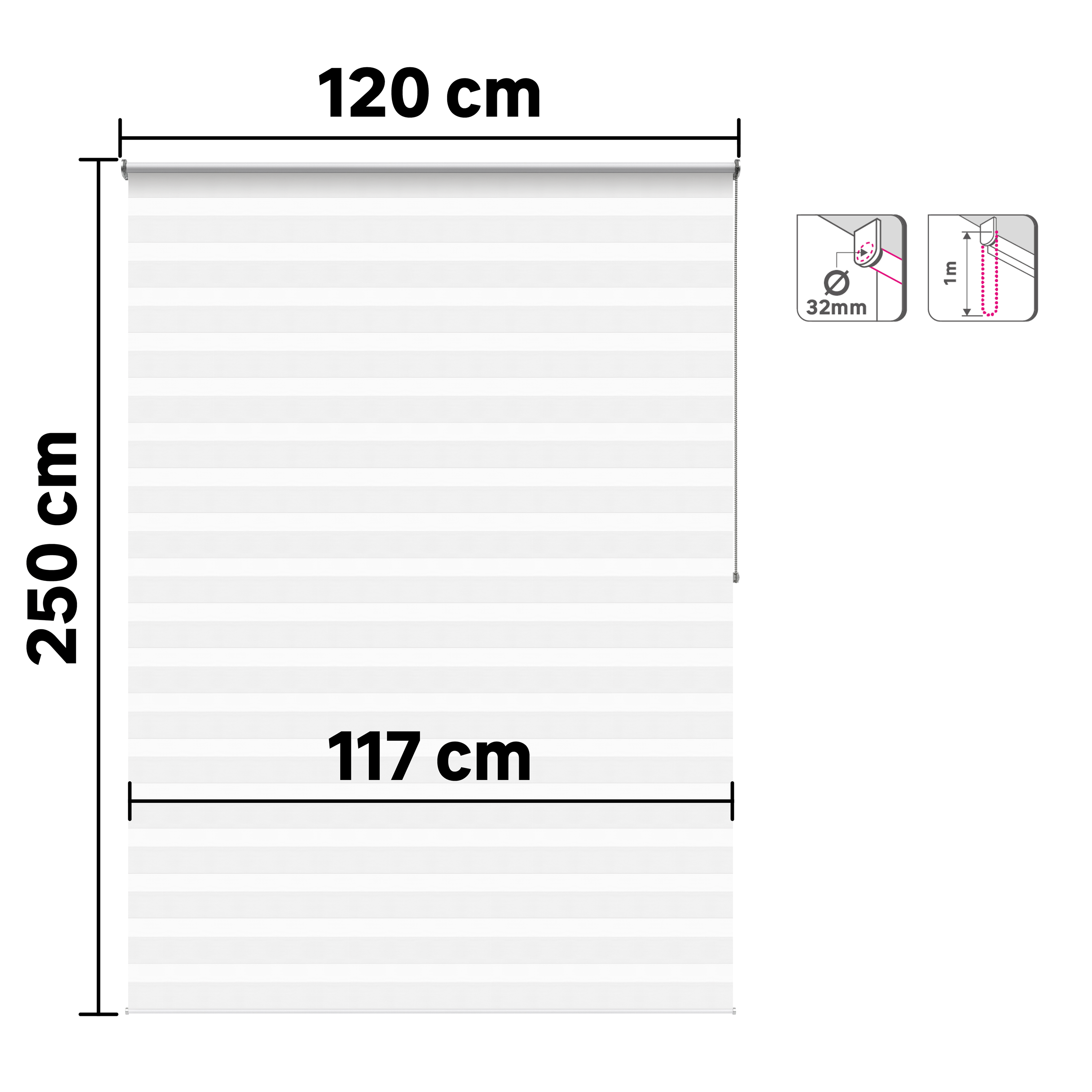 Estore de rolo 120x250 cm bolero branco Inspire - 7