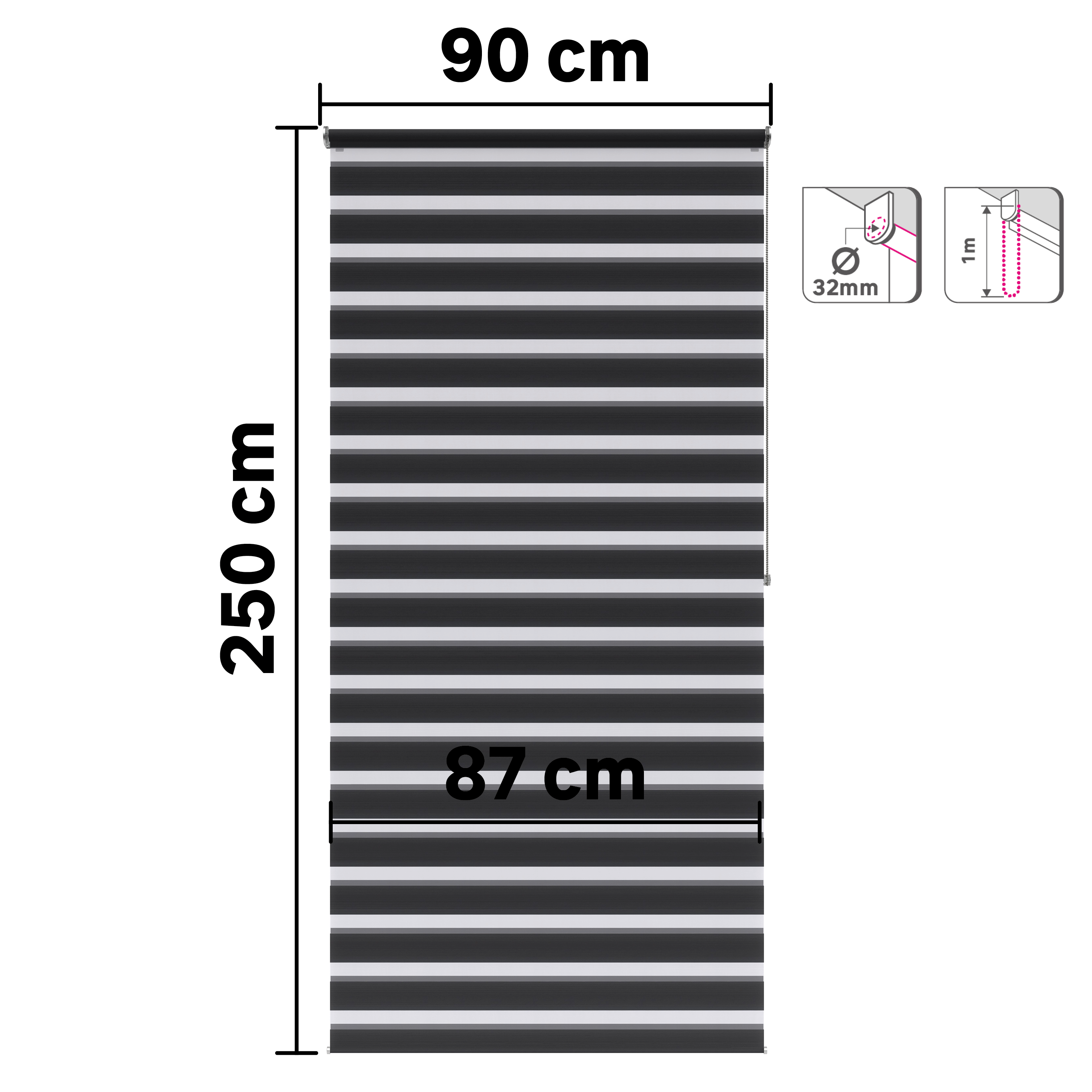 Estore de rolo 90x250 cm bolero paris Inspire - 7