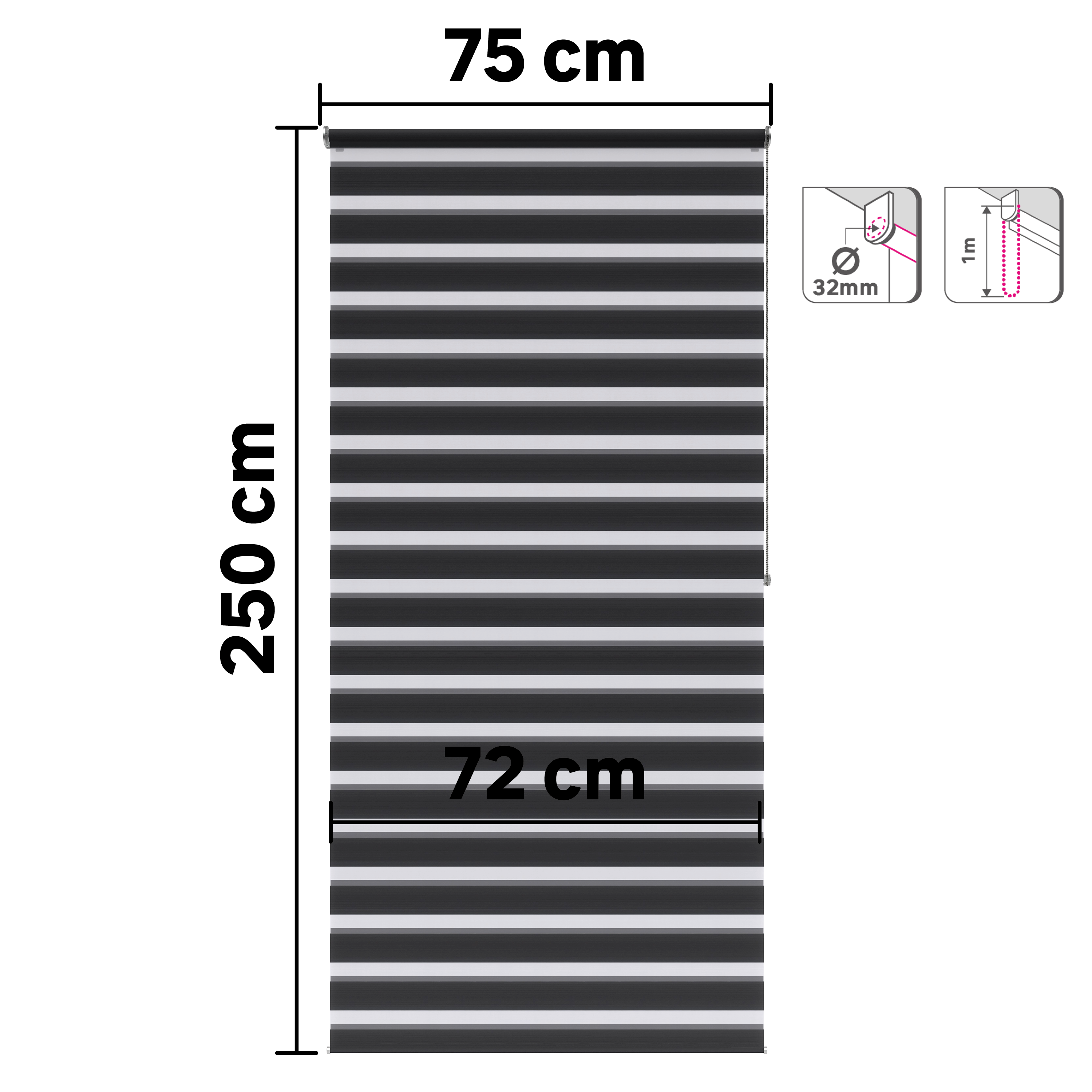 Estore de rolo 75x250 cm bolero paris Inspire - 7