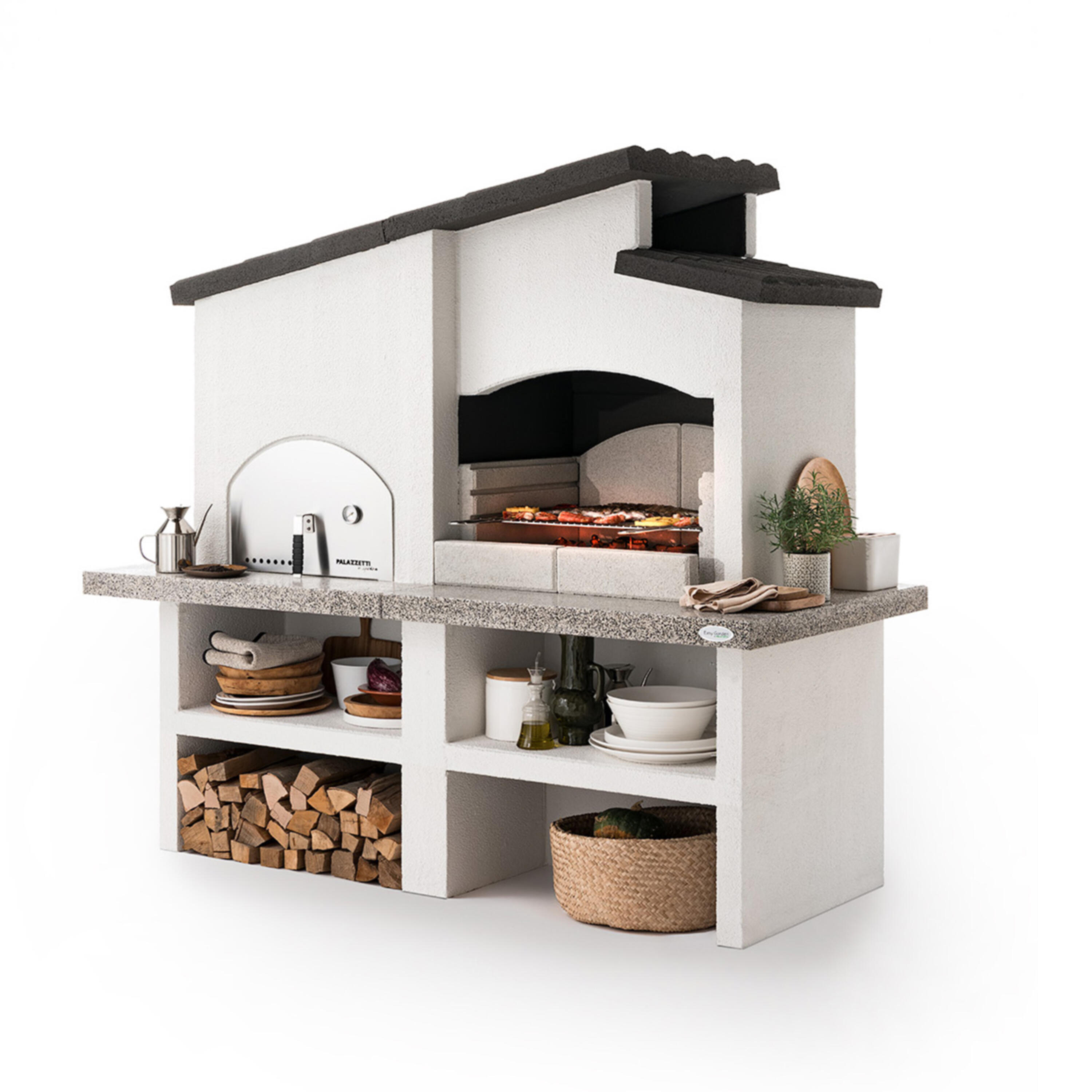 Barbecue fisso a legna e carbonella NEW ZEALAND 2 EASY GARDEN BY PALAZZETTI L 204 x H 187 x P 95 cm - 7