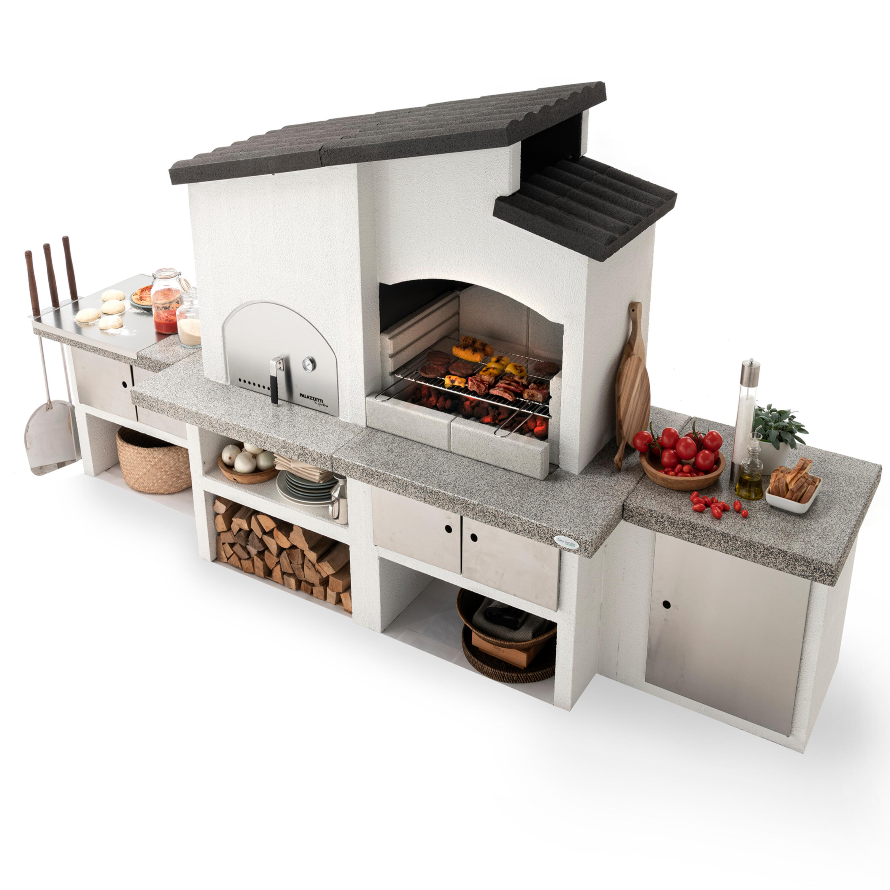 Barbecue fisso a legna e carbonella NEW ZEALAND 2 EASY GARDEN BY PALAZZETTI L 204 x H 187 x P 95 cm - 6