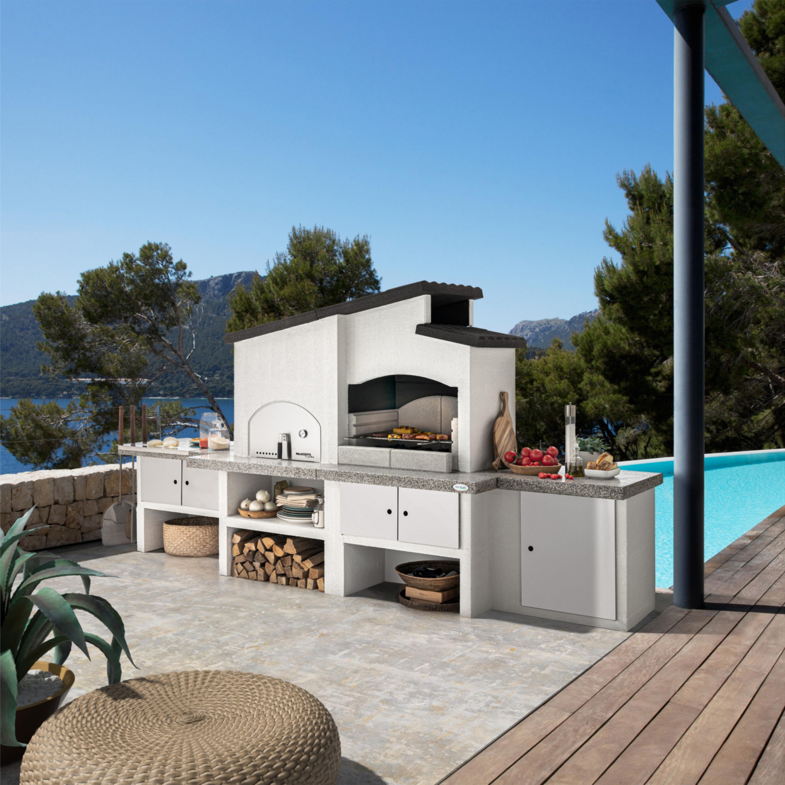 Barbecue fisso a legna e carbonella NEW ZEALAND 2 EASY GARDEN BY PALAZZETTI L 204 x H 187 x P 95 cm - 3