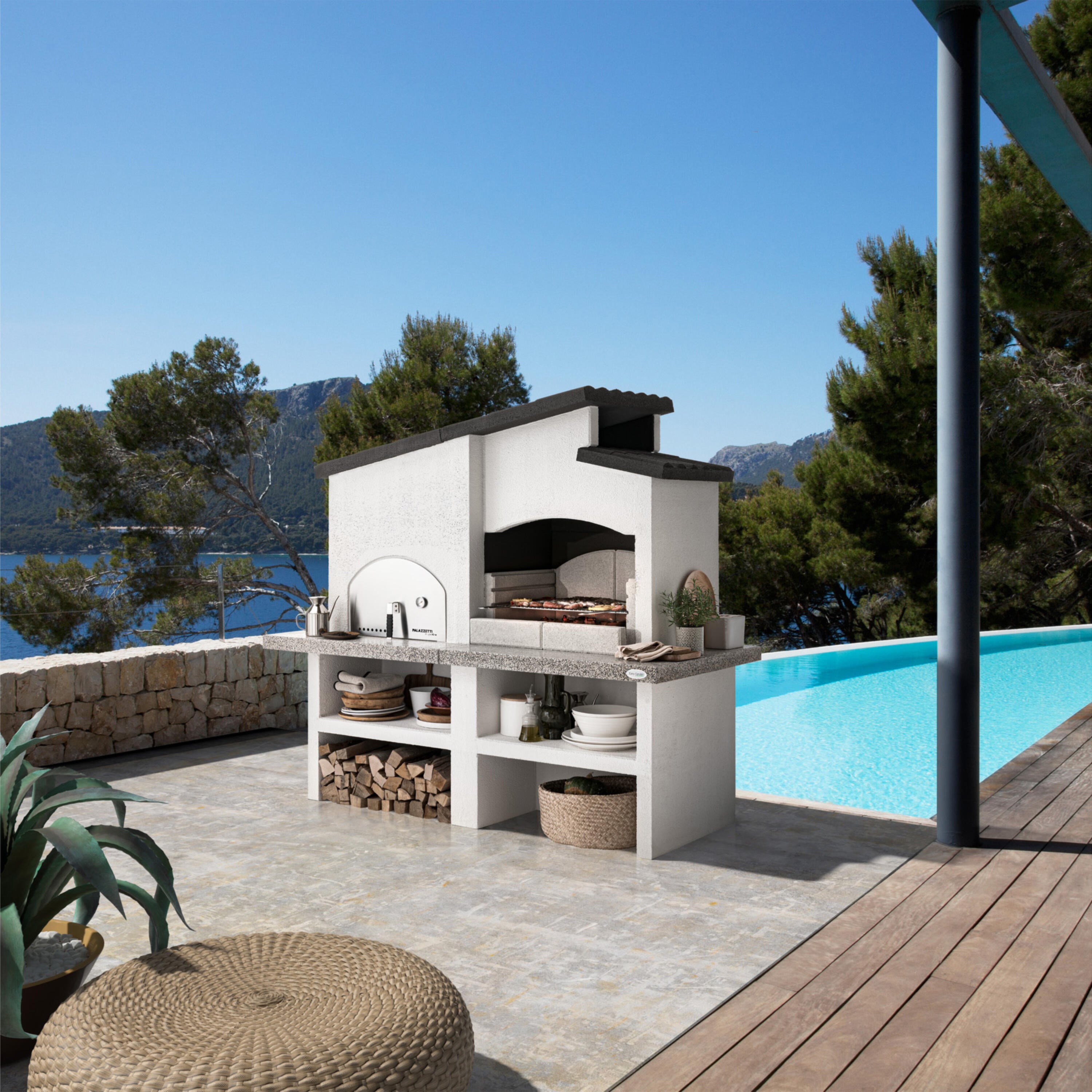 Barbecue fisso a legna e carbonella NEW ZEALAND 2 EASY GARDEN BY PALAZZETTI L 204 x H 187 x P 95 cm - 2