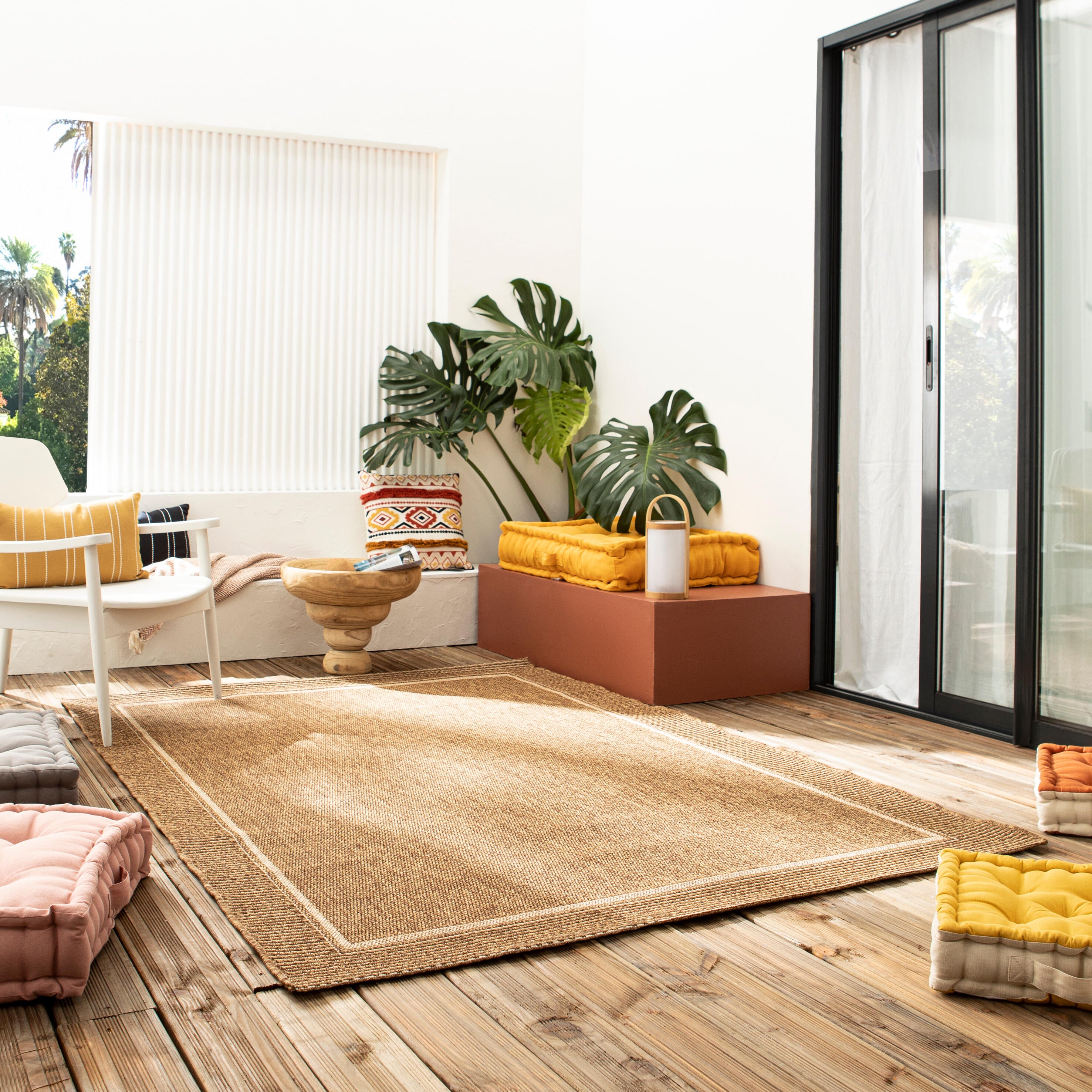 Alfombra exterior/interior polipropileno pelo corto INSPIRE Emma Border  beige  200x290cm - 10