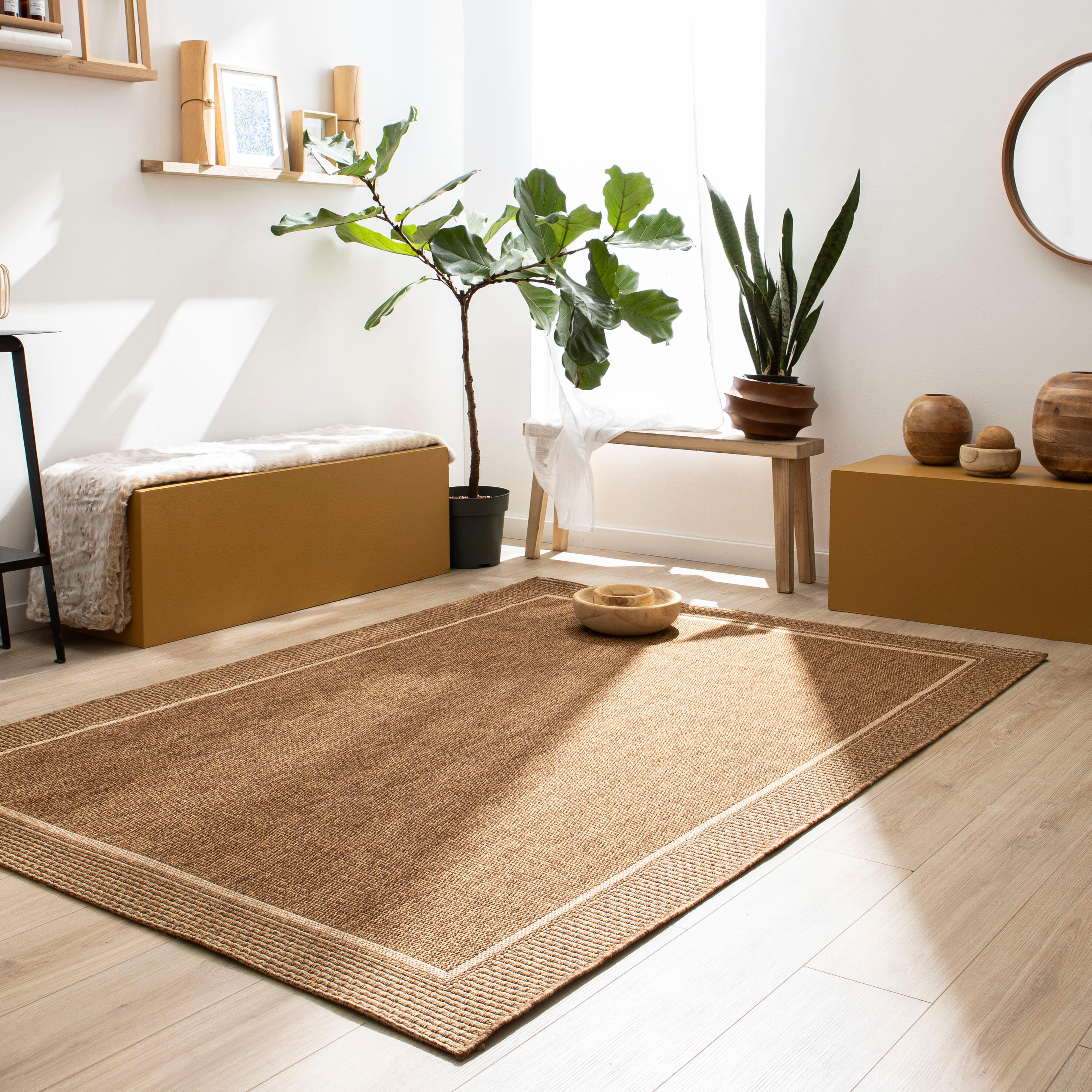 Alfombra exterior/interior polipropileno pelo corto INSPIRE Emma Border  beige  120x170cm - 12