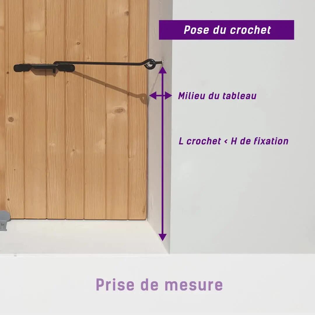 Crochet et crémaillère en acier noir prépeint, Diam.8 x L.300 mm AFBAT - 4