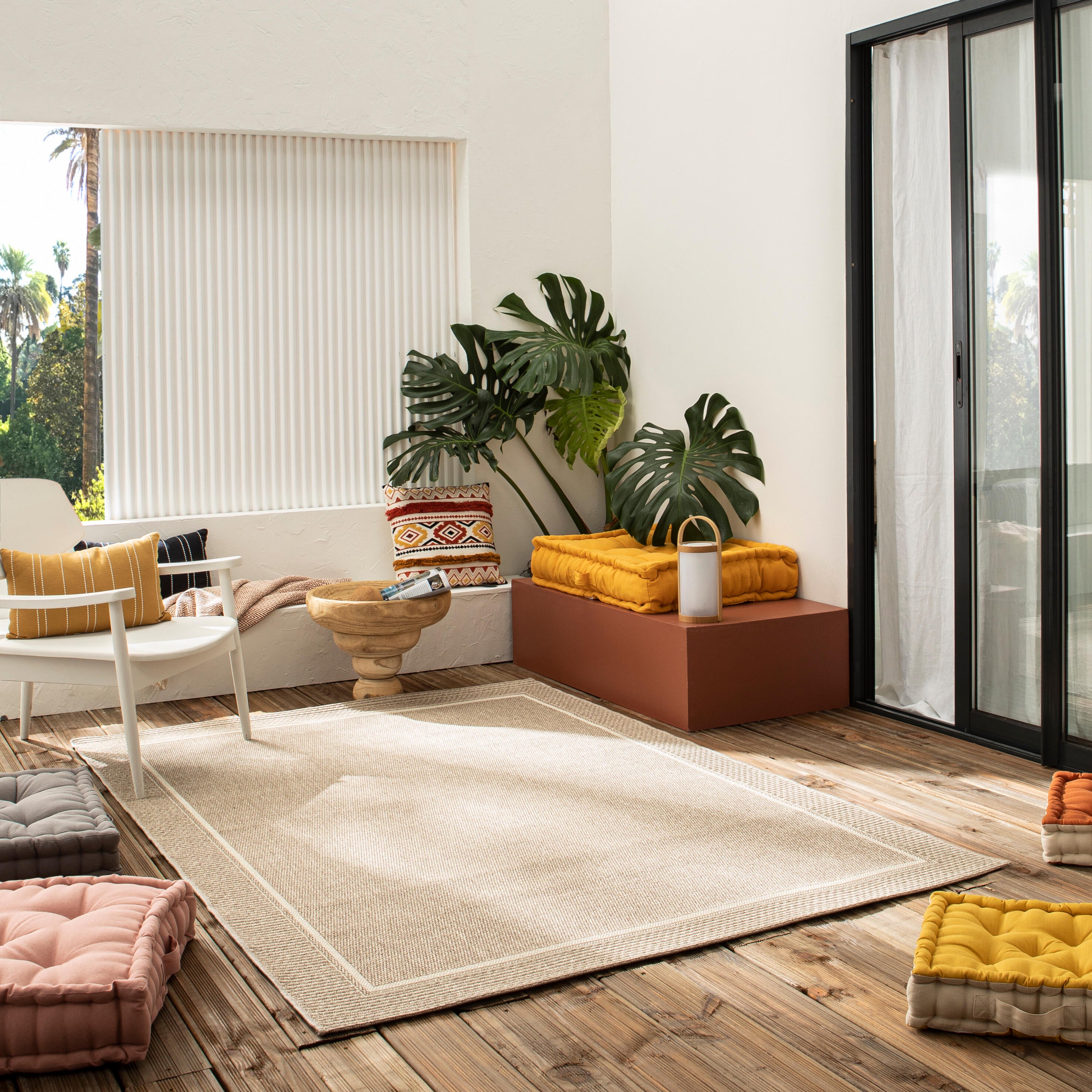 Tapete de exterior INSPIRE EMMA 200X290CM BEGE - 15