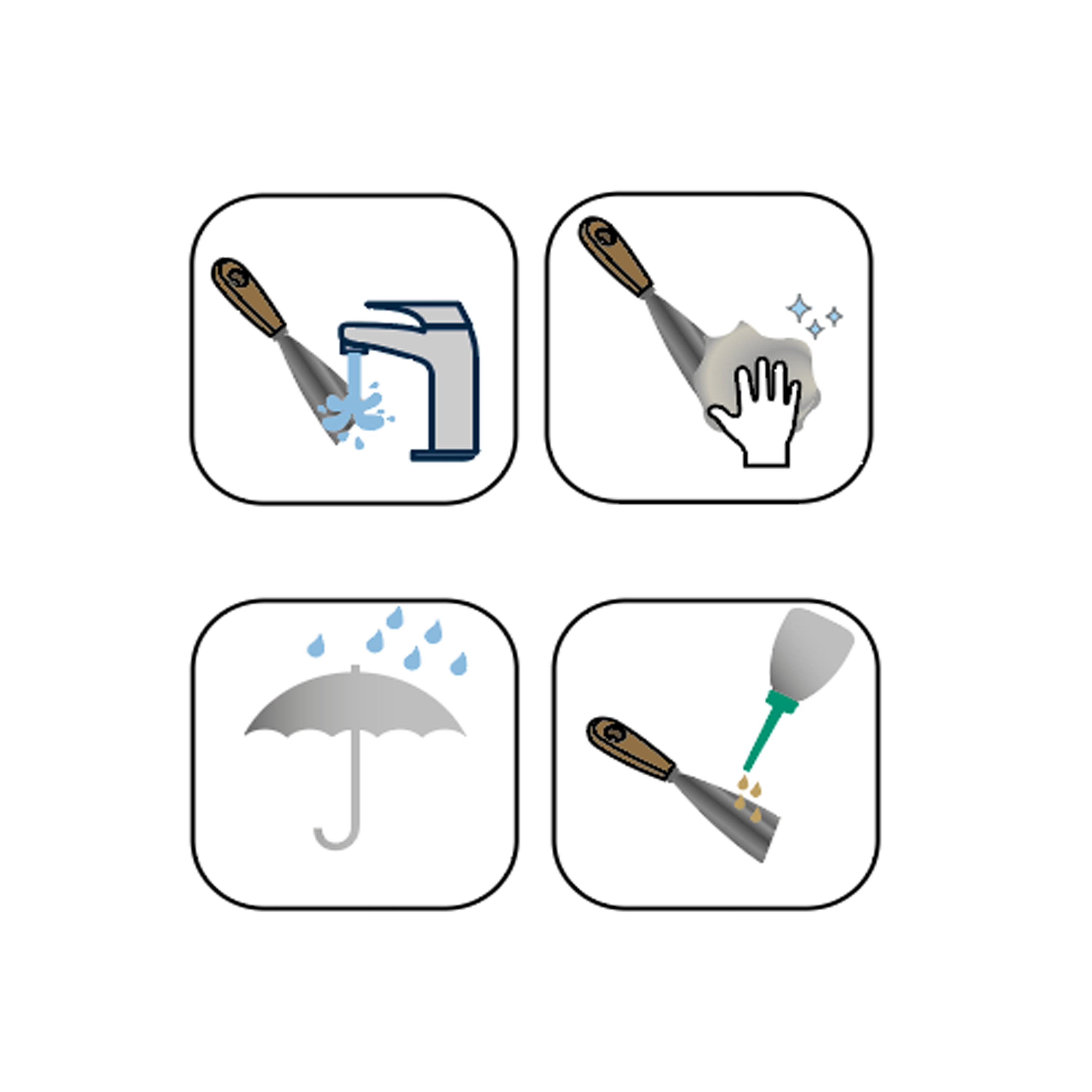 Lot de 3 couteaux à enduire 10 cm - 4