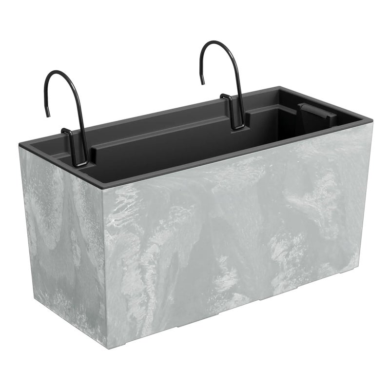 Skrzynka balkonowa wisząca Urbi 39,5x18x19,5 cm betonowa szara