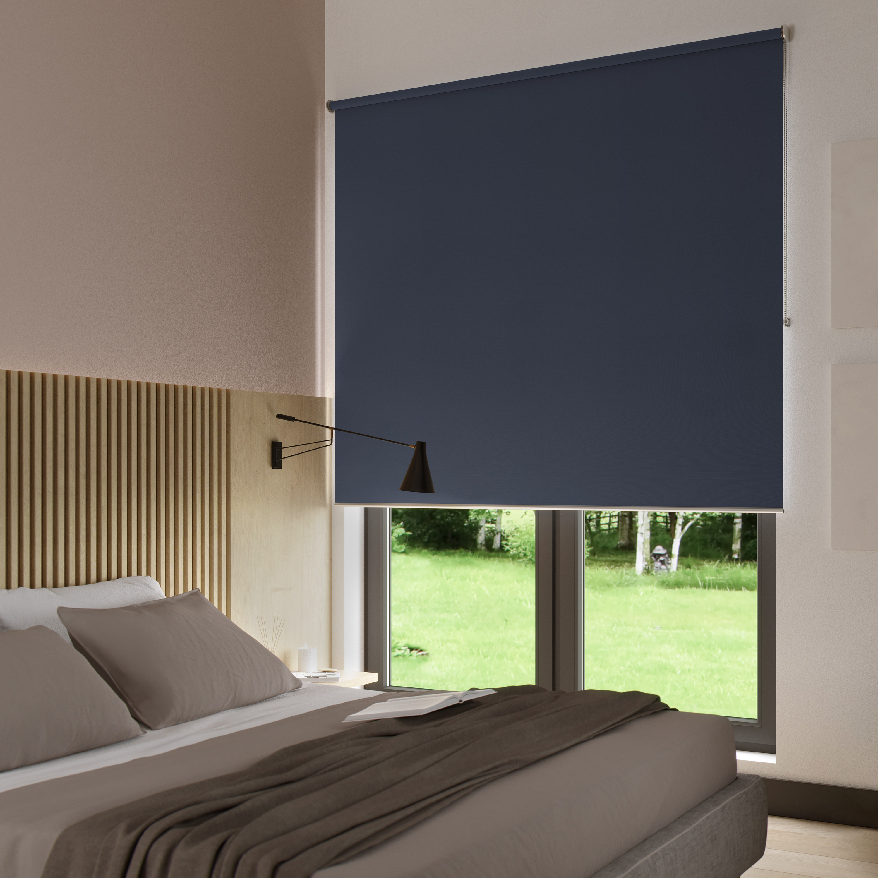 Estor enrollable opaco bossa balsa azul inspire de 180x250cm