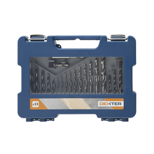 Ensemble de forets et d'embouts DEXTER, 33 pièces