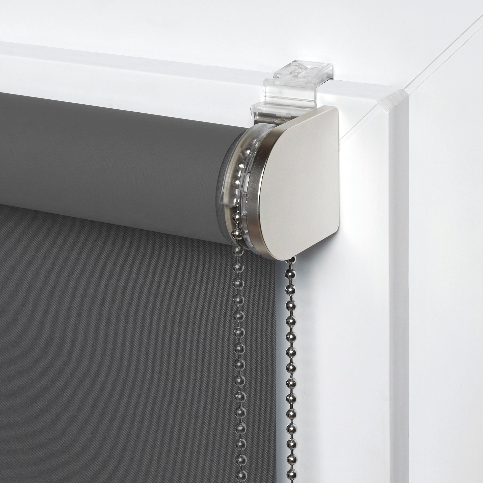 Estor enrollable opaco  con cordón Bossa poliéster liso gris paris INSPIRE de 75x250cm. Instalación sin taladrar - 10
