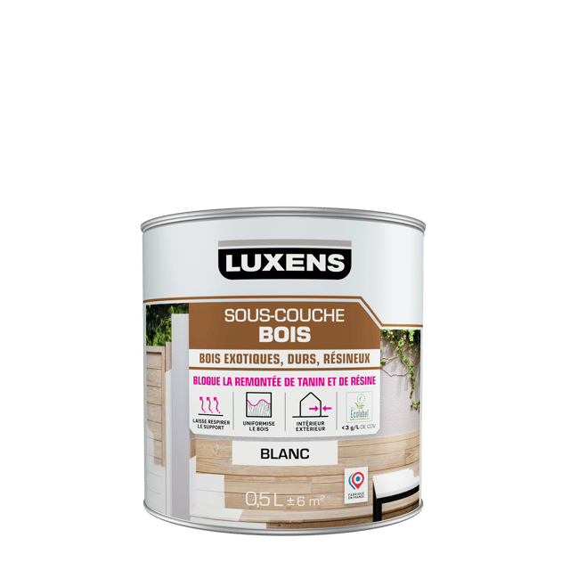 Sous-couche bois LUXENS blanc 0.5 L