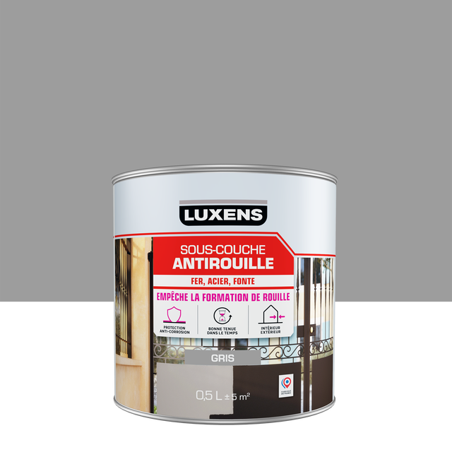 Sous-couche fer / antirouille LUXENS gris 0.5 L