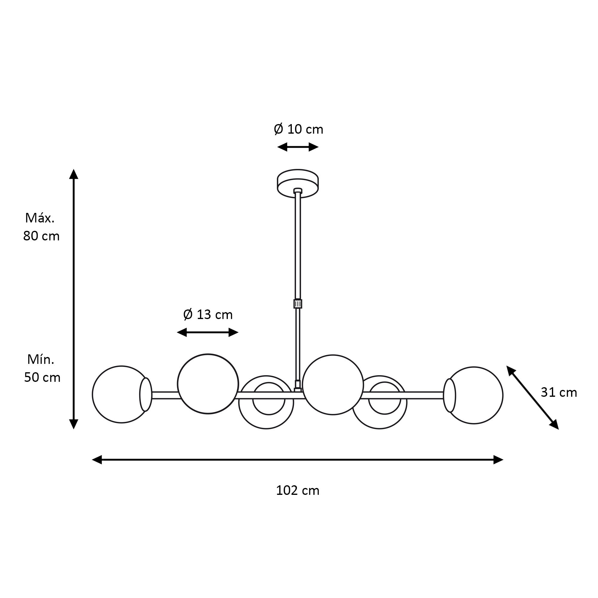 Lâmpada de teto 102 cm dourado XTRELAMP - 19