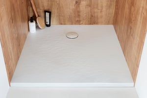 Receveur de douche extraplat, eco-responsable, blanc L.100 x l.80 cm, Oscar