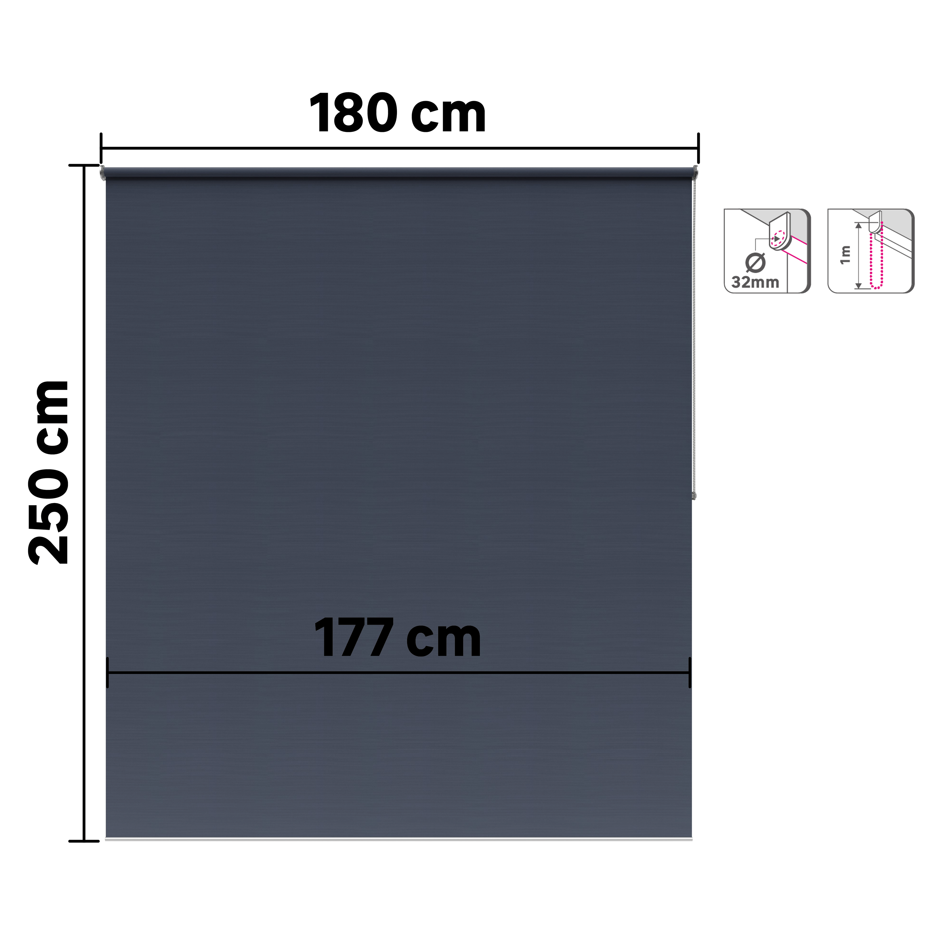 Estore de rolo blackout Bossa Balsa Inspire 180 x 250cm azul - 6