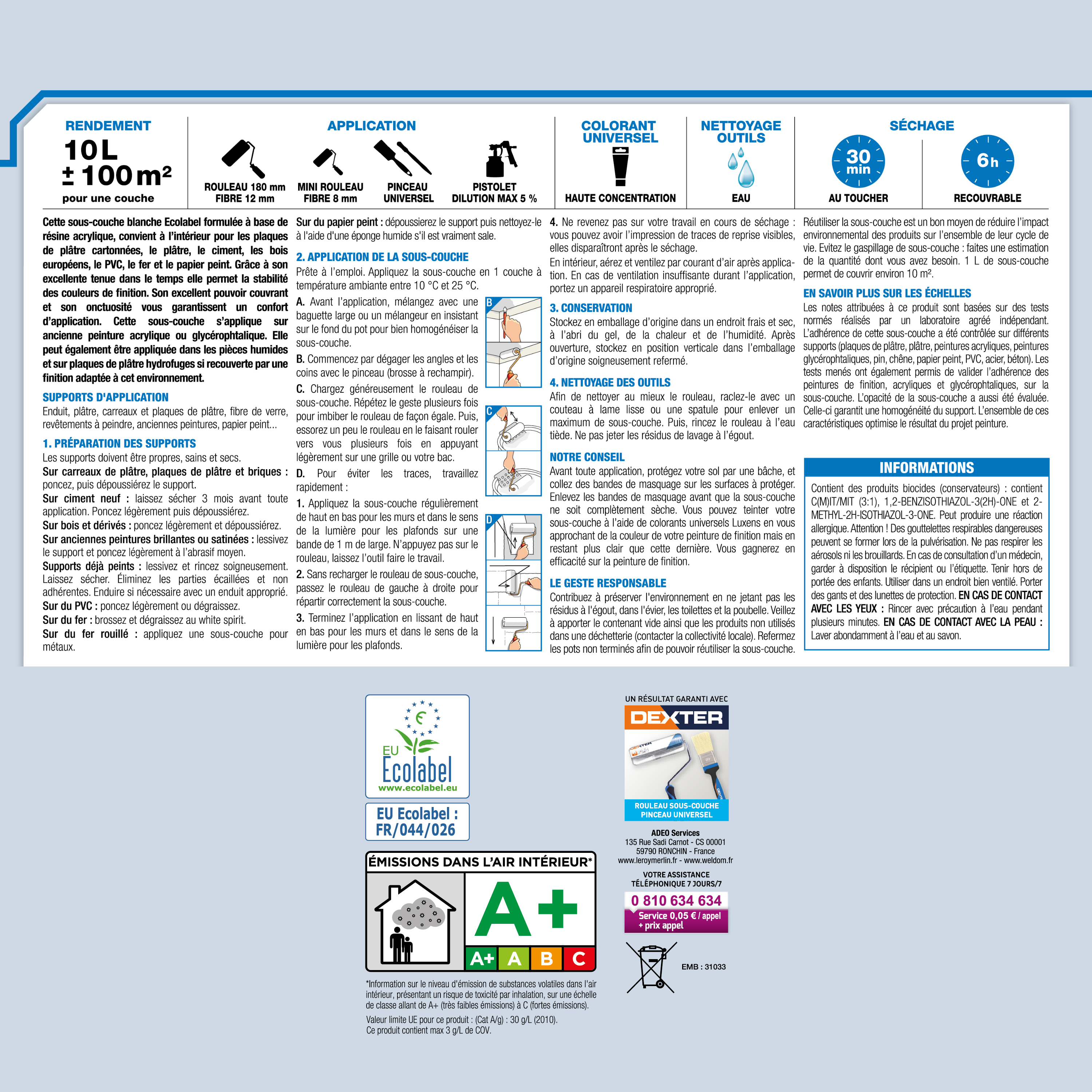 Sous-couche universelle LUXENS blanc 10 L - 3