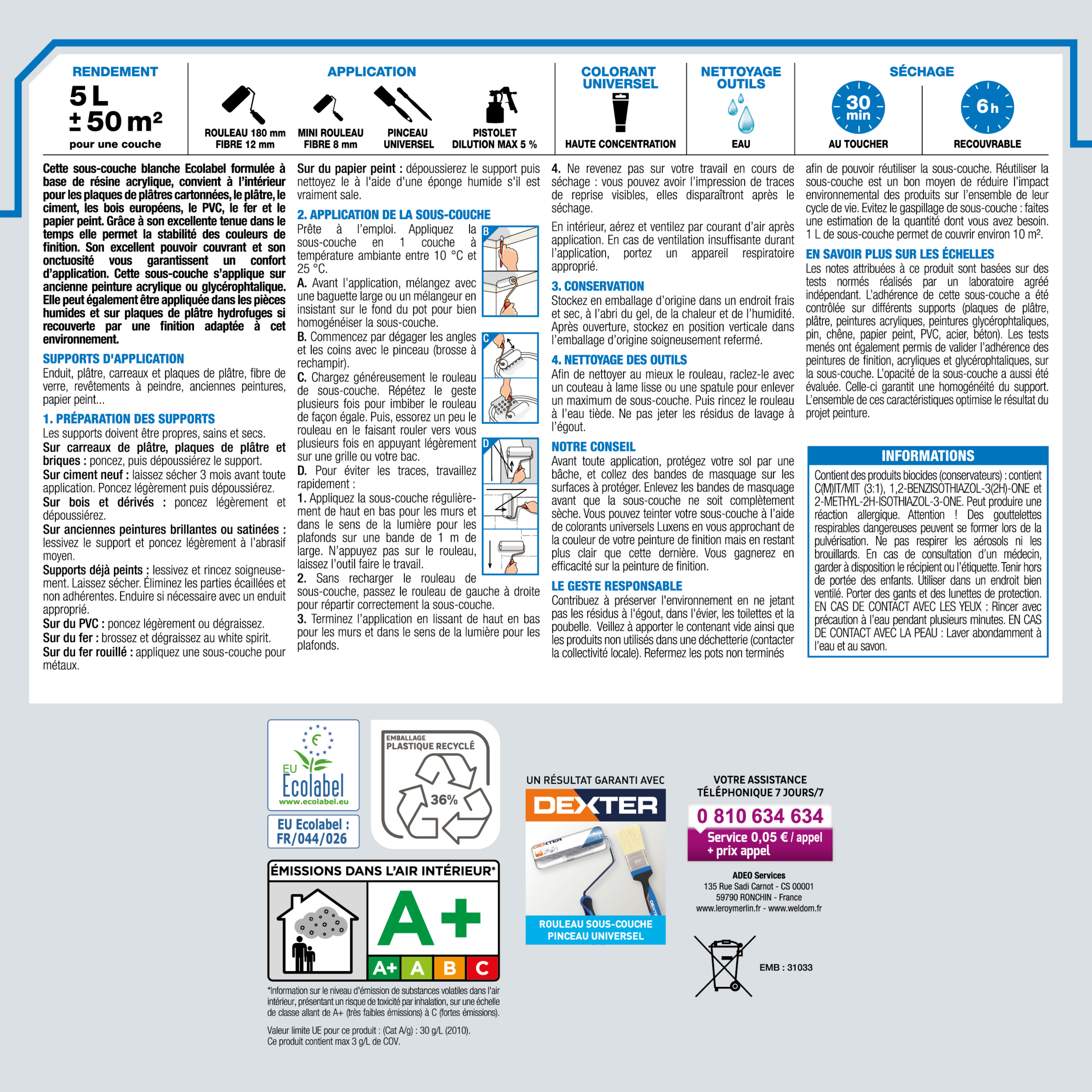 Sous-couche universelle (tous supports) LUXENS blanc 5 L - 4