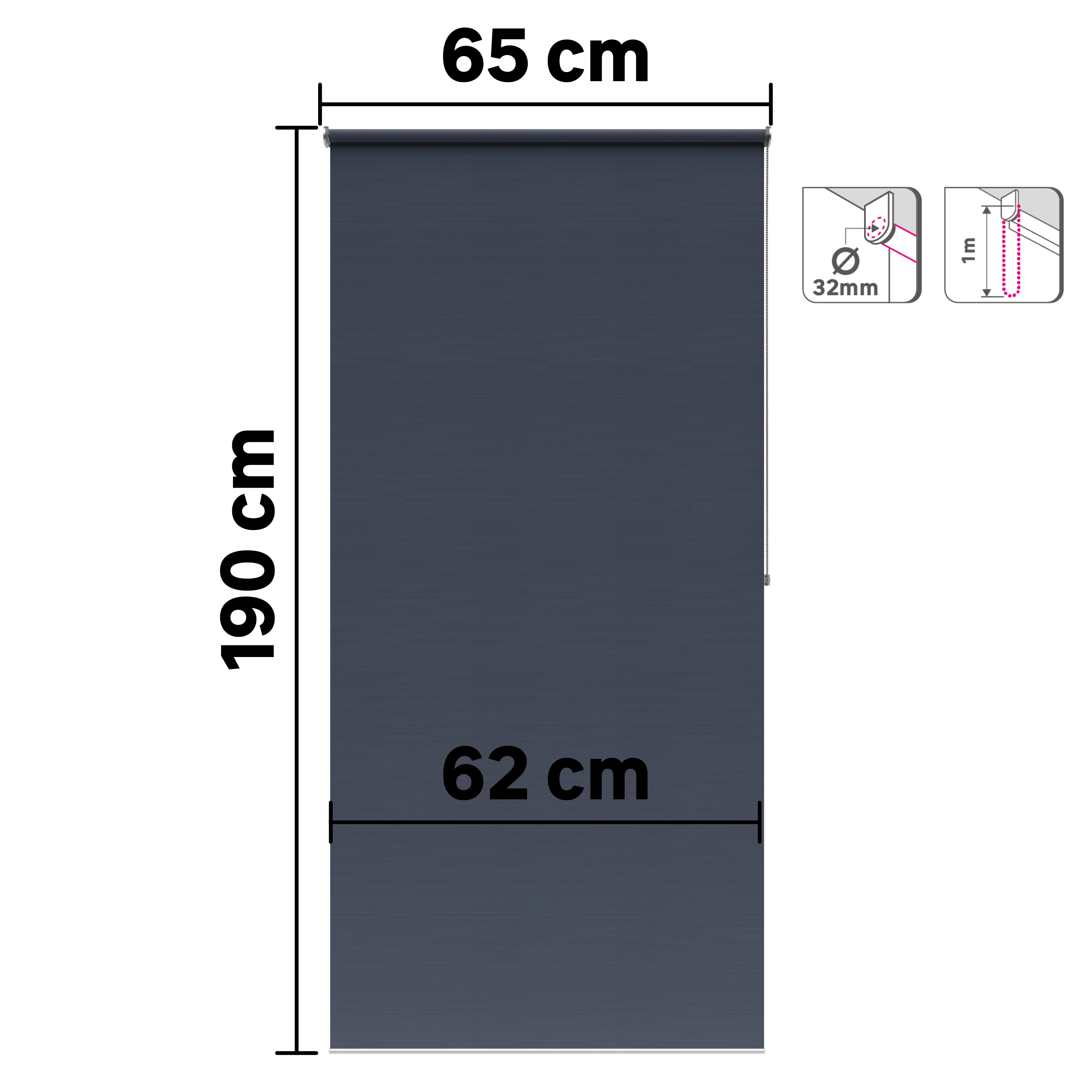 Estore de rolo blackout Bossa Balsa Inspire 62 x 190cm azul - 6