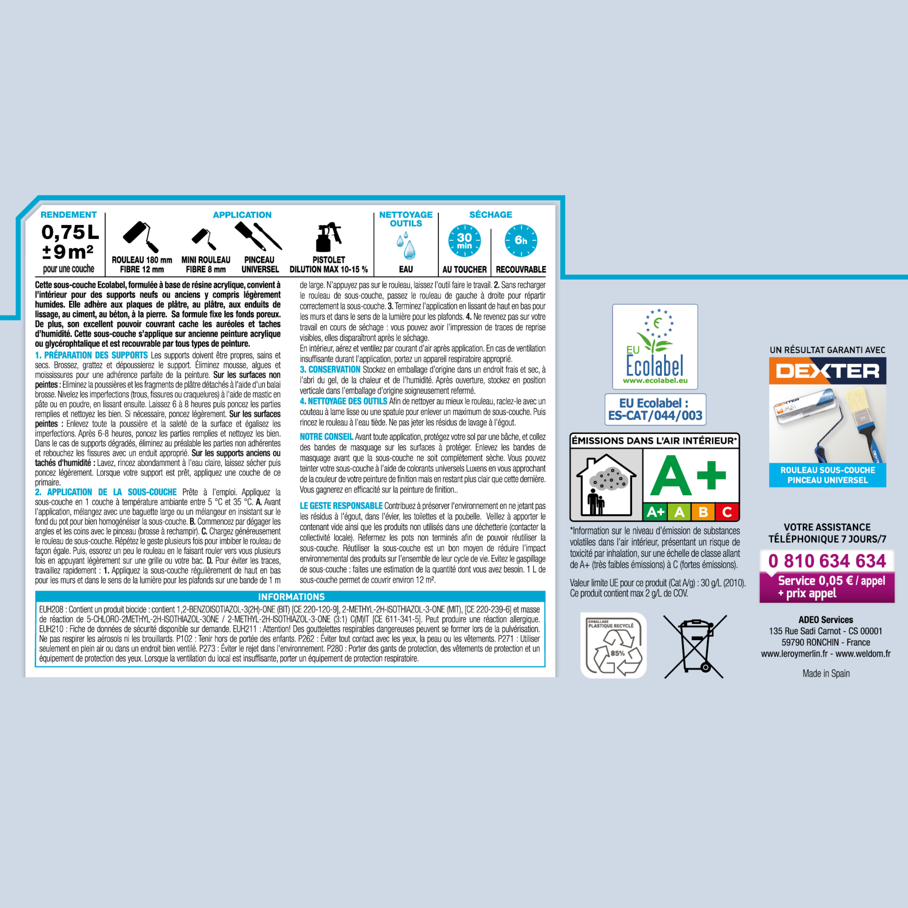 Sous-couche spécifique antihumidité LUXENS blanc 0.75 L - 4