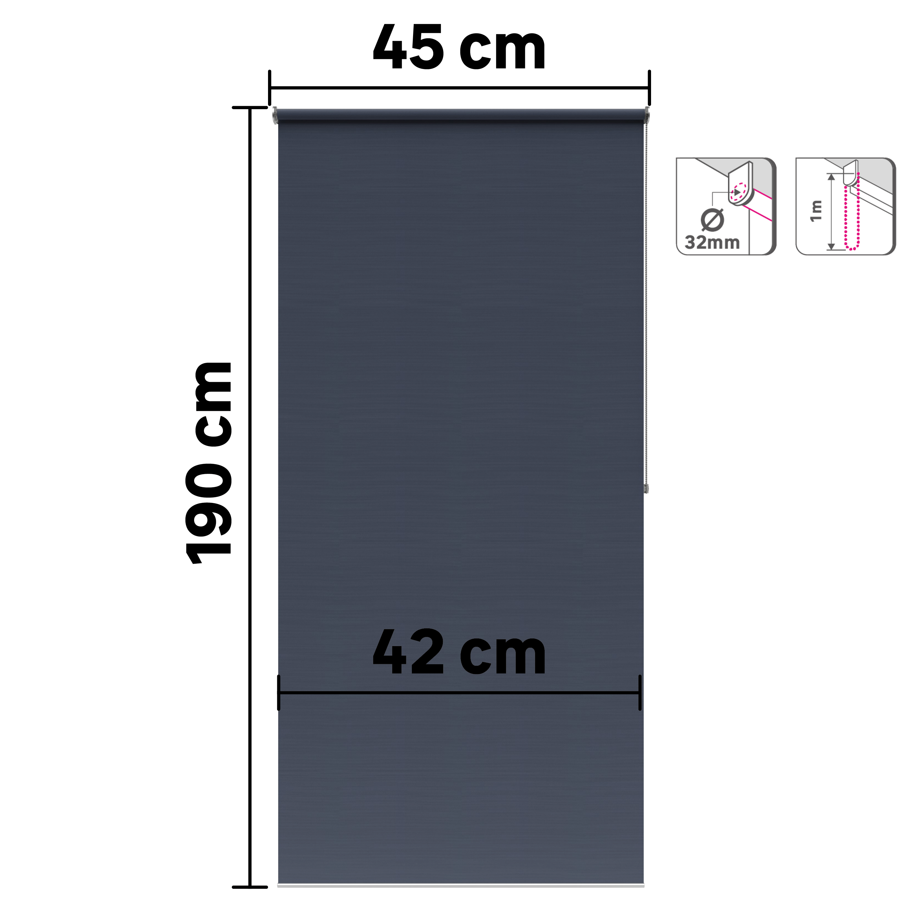 Store enrouleur occultant Bossa bleu, l.45 x H.190 cm, INSPIRE - 2