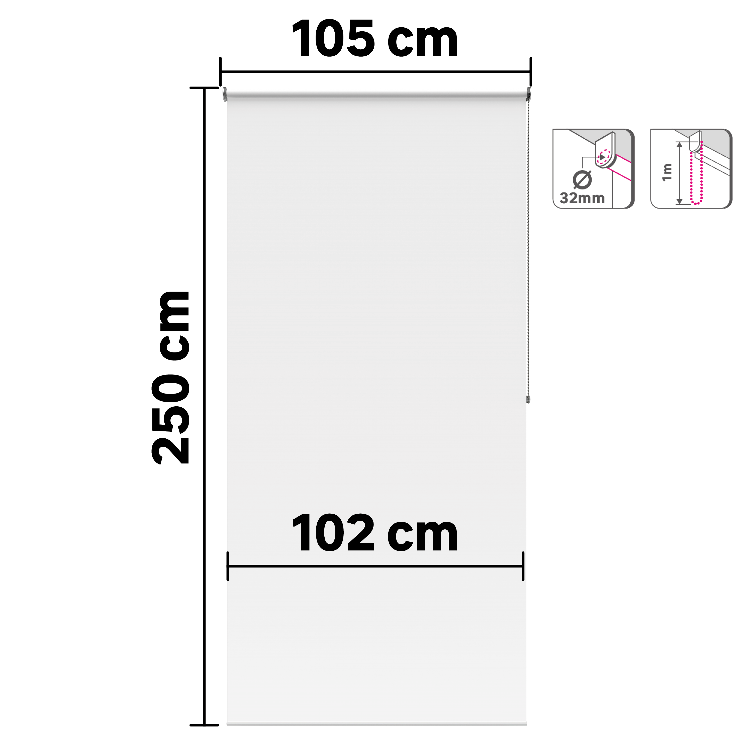 Estore de rolo blackout Bossa Inspire 102 x 250cm branco - 7