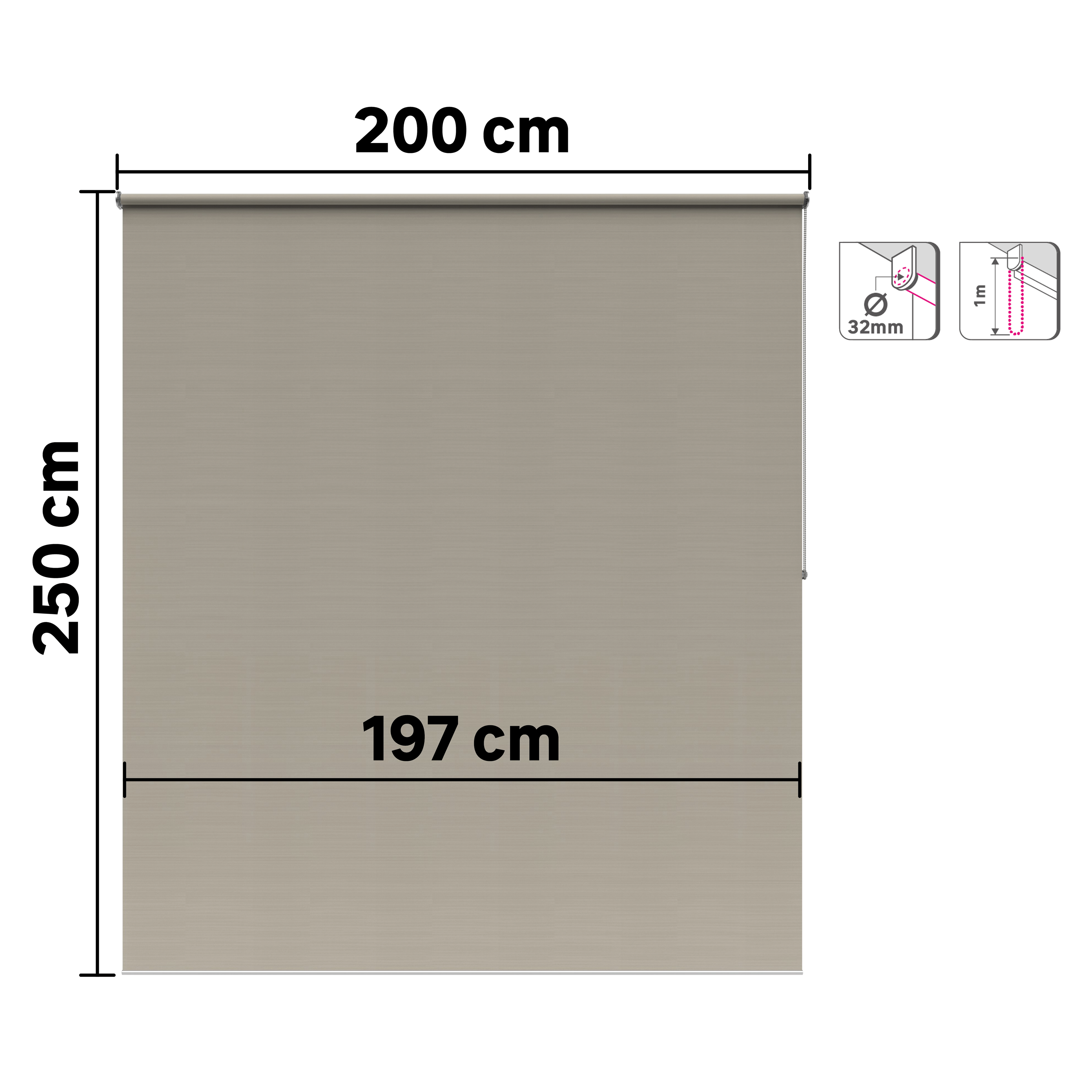 Tenda a rullo oscurante INSPIRE Bossa moon 200x250 cm - 8