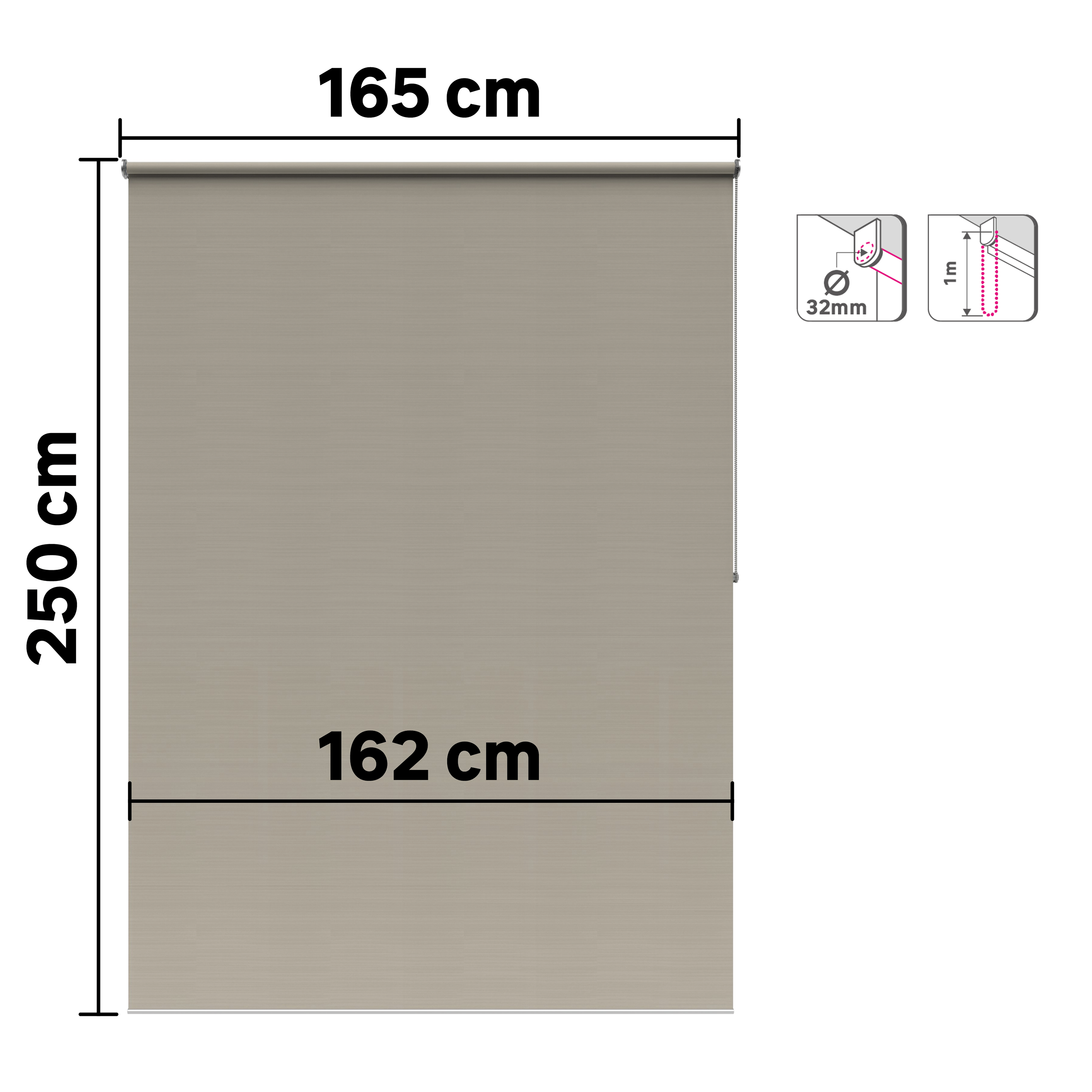 Estore de rolo blackout Bossa Moon Inspire 165 x 250cm castanho - 7