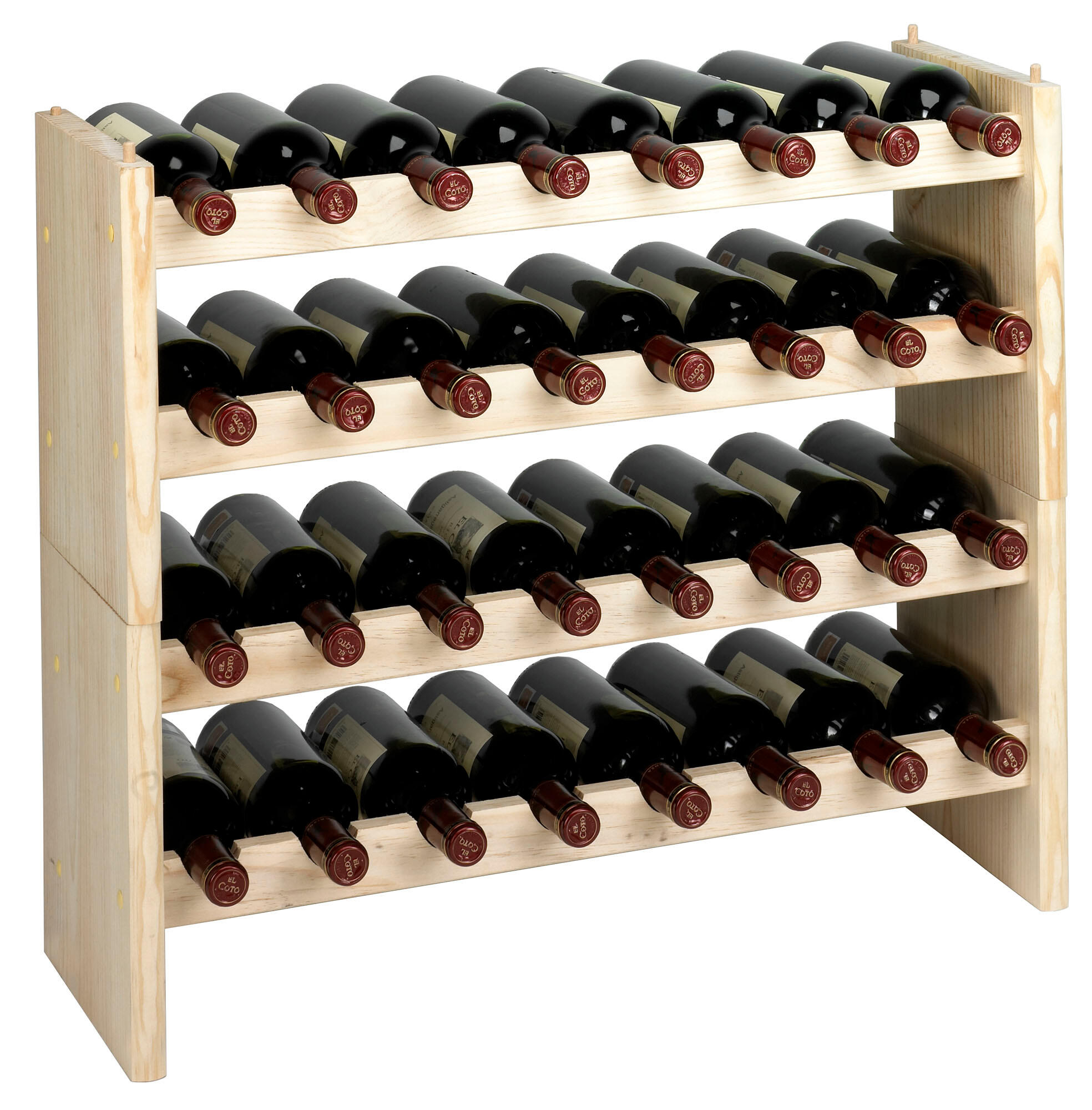 Garrafeira KATEA MADEIRA NATURAL 16 GARRAFAS 68.4X30X25CM - 4