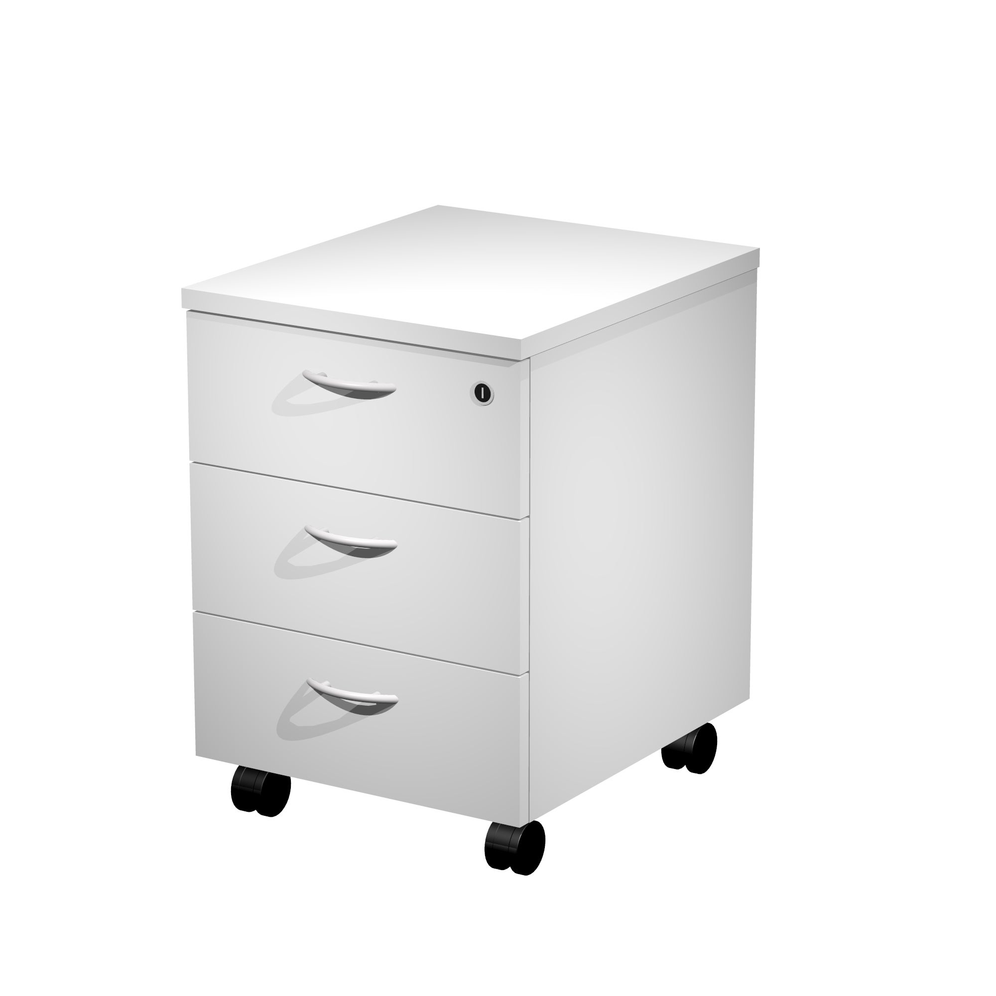 Cajonera de madera presto color blanco con 3 cajones de 43x60x45 cm