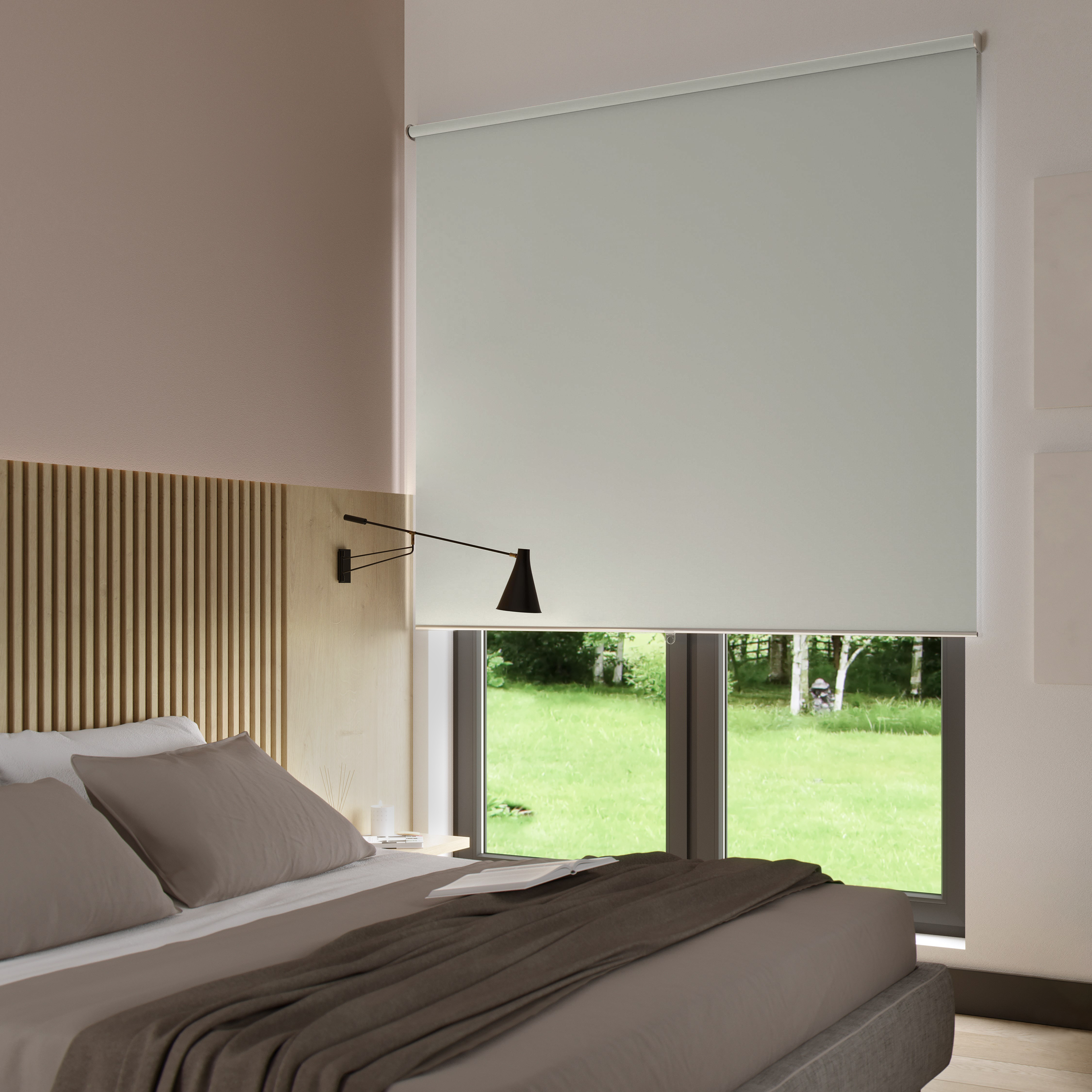 Estor enrollable opaco bossa sin cadena blanco inspire de 165x190cm