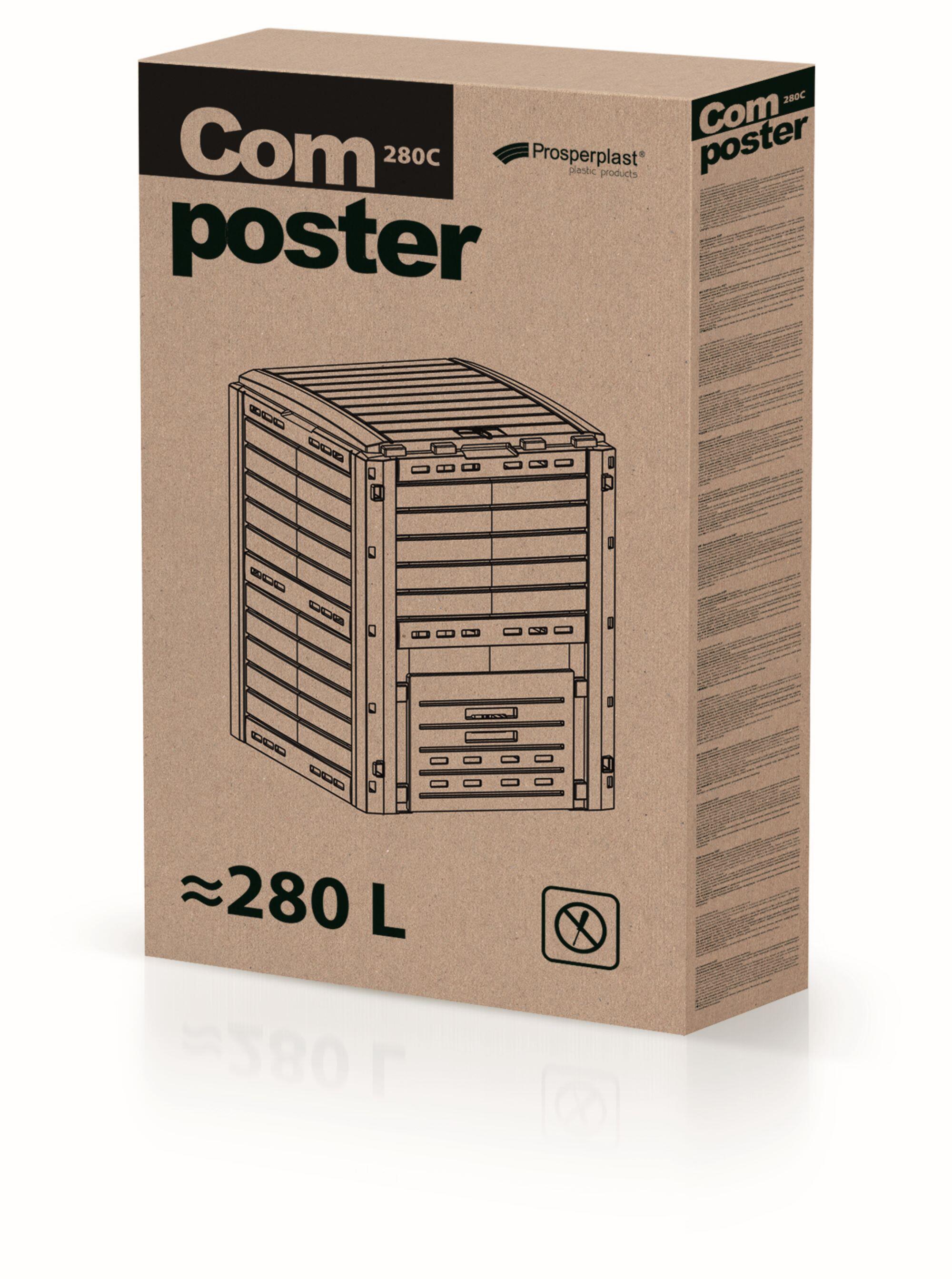 Compostador para exterior de polipropileno Woody de 280 litros - 4