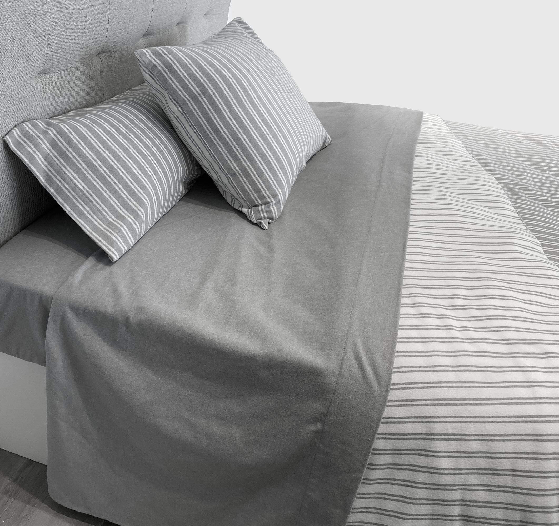 Sábana encimera franela algodón 80 hilos gris cama 90 cm