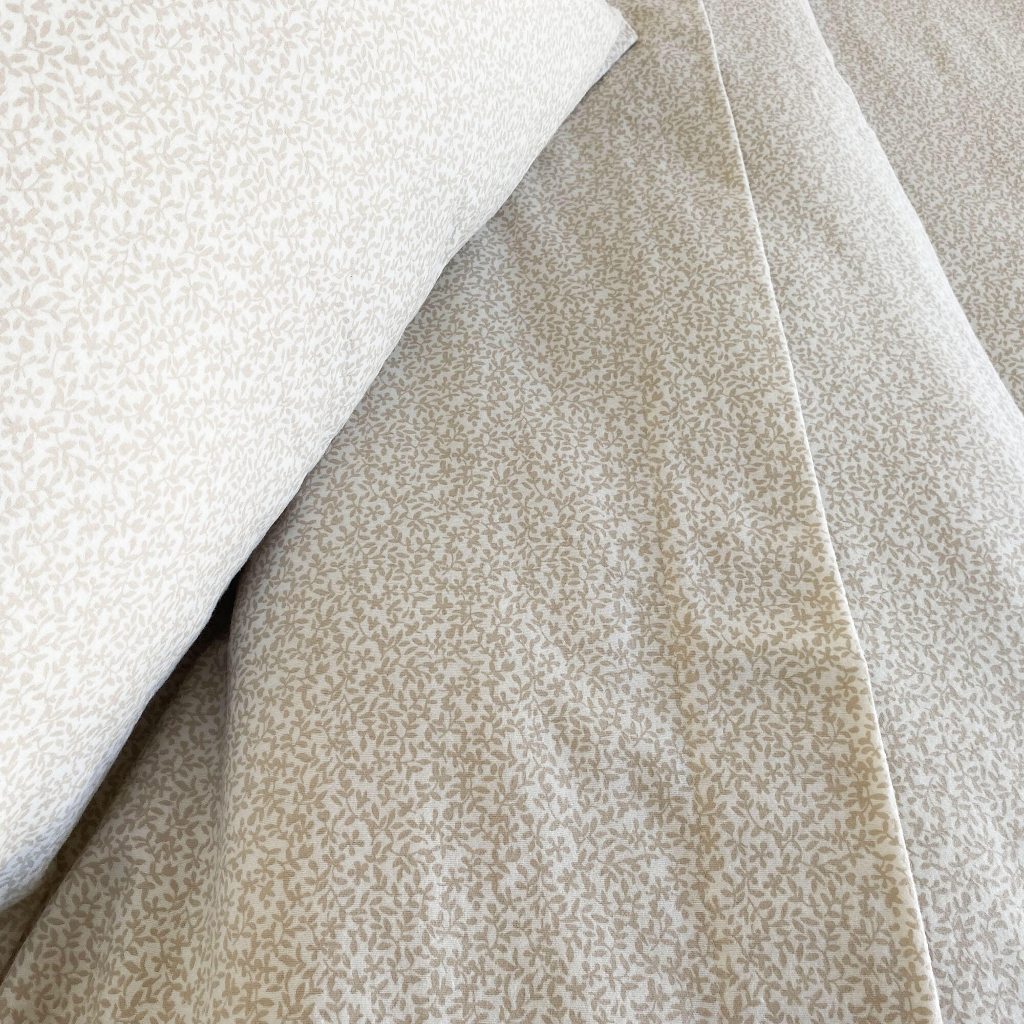 Sábana encimera Franela algodón 80  hilos beige cama 90 cm - 27