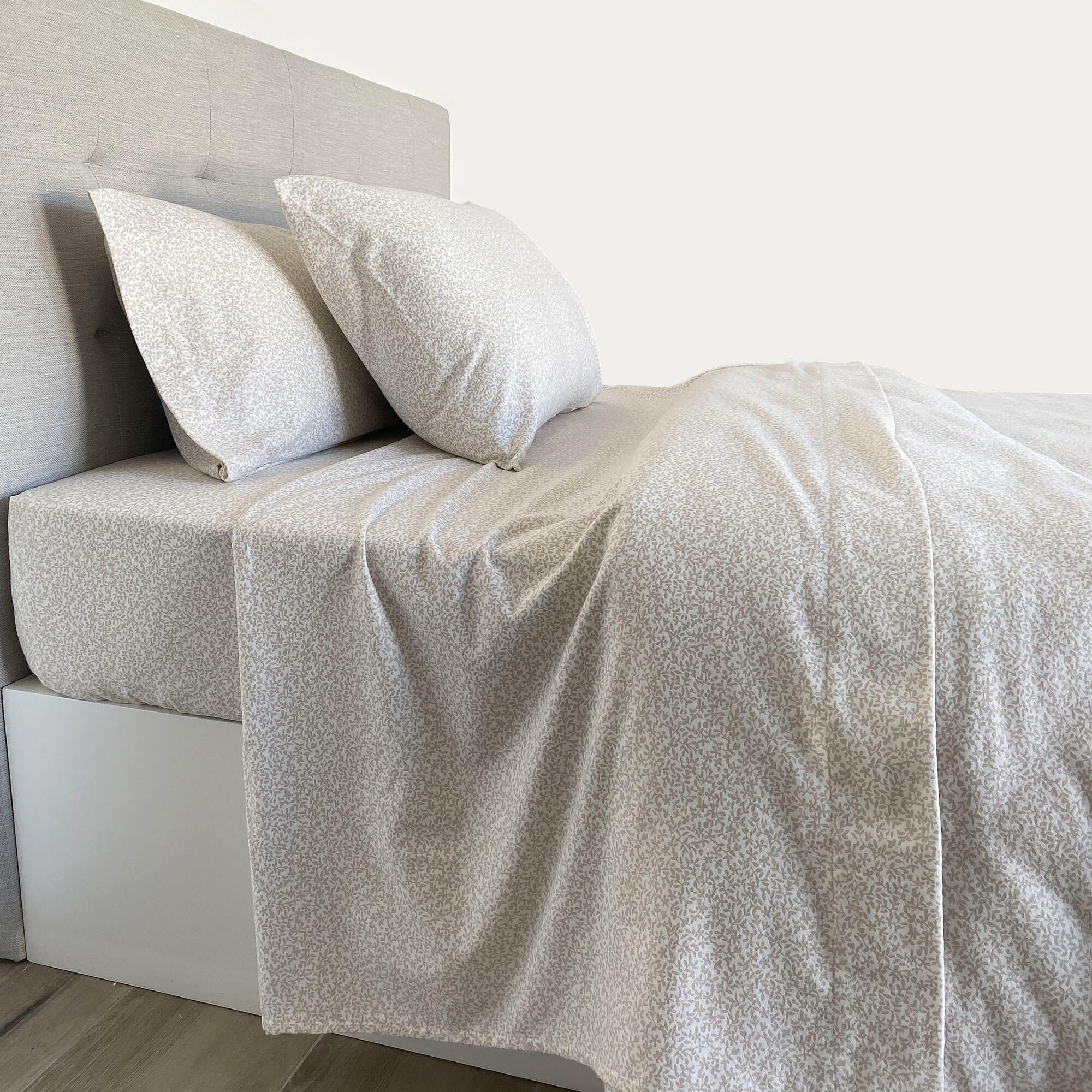 Funda de almohada Franela algodón 80 hilos beige 50 x 75 cm - 2