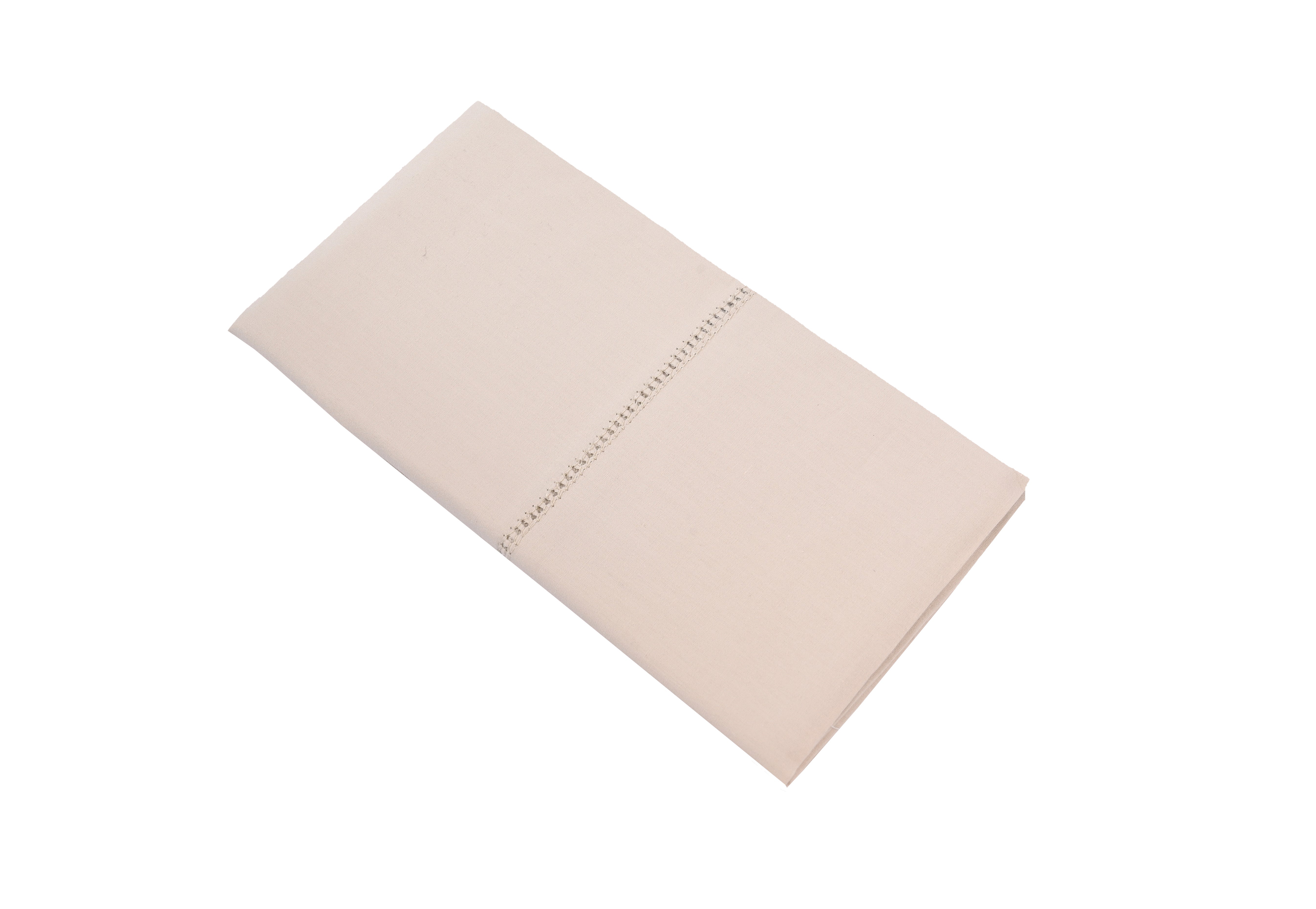 2 fundas de almohada algodón vainica lisa visón de 200 hilos 50 x 85 cm
