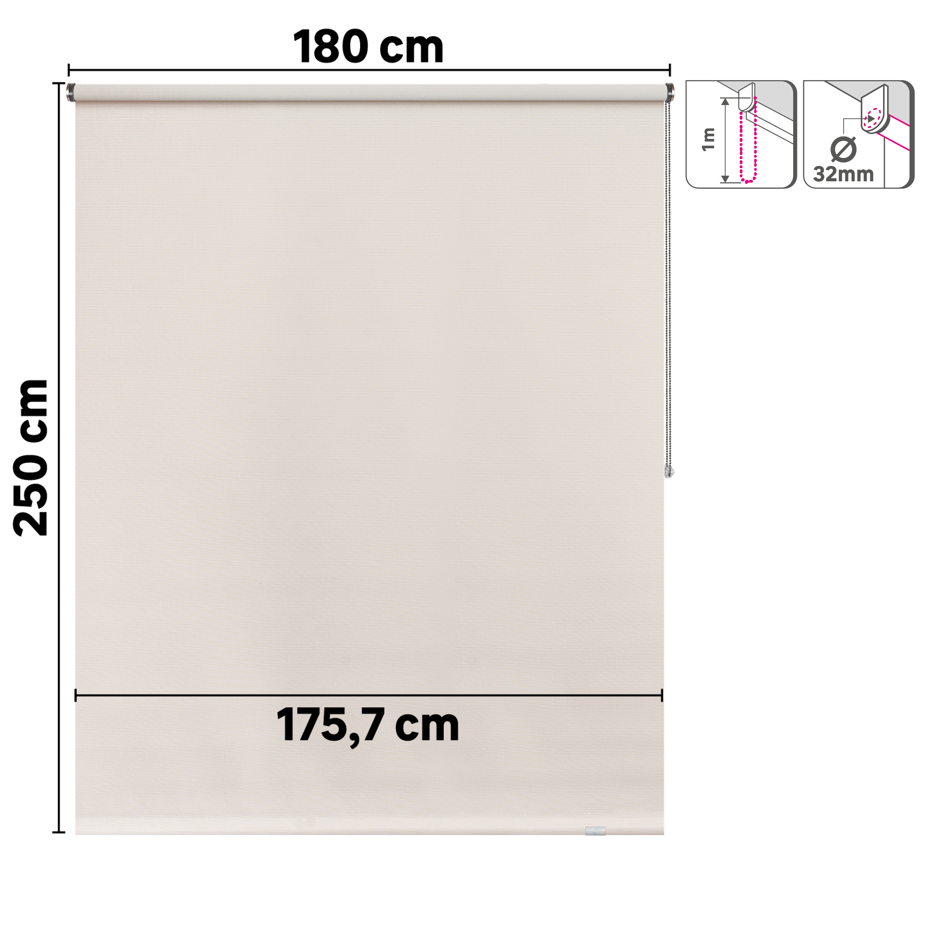 Estore de rolo screen 180 x 250 cm salsa linho branco Inspire - 4