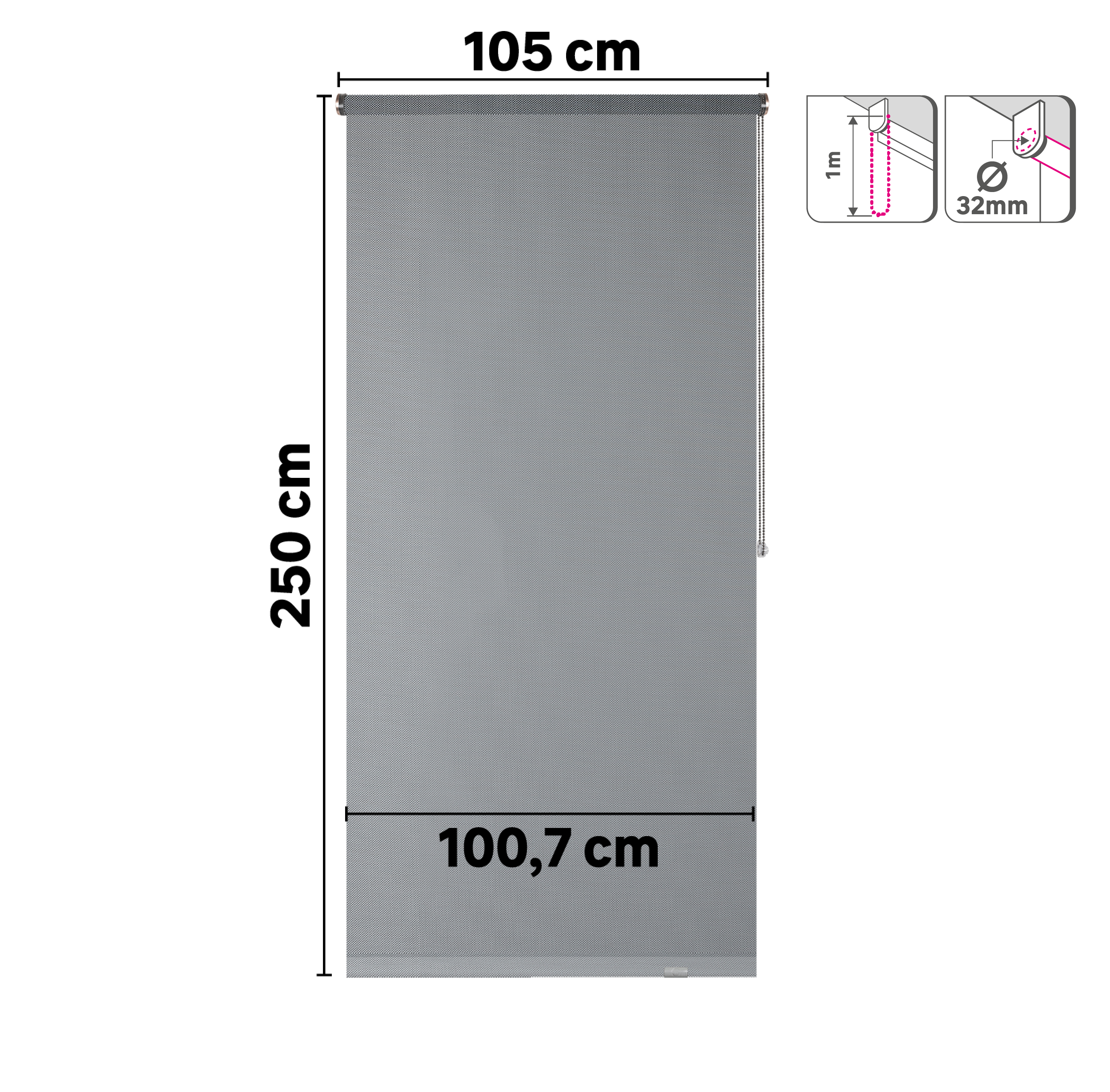 Estore de rolo screen 105 x 250 cm salsa cinza claro Inspire - 9