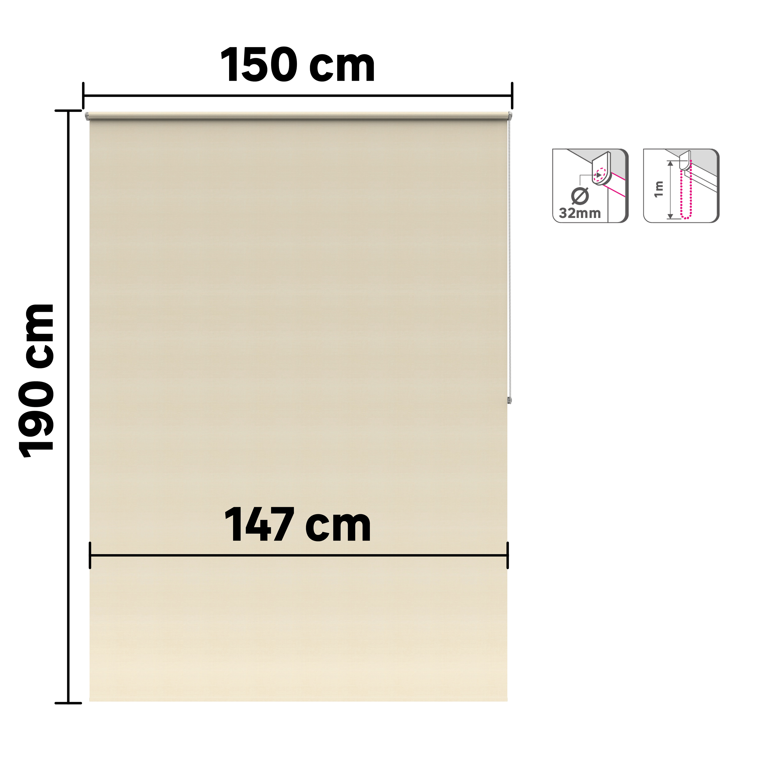 Estore de rolo Inspire 150x190 cm JONGO creme - 6