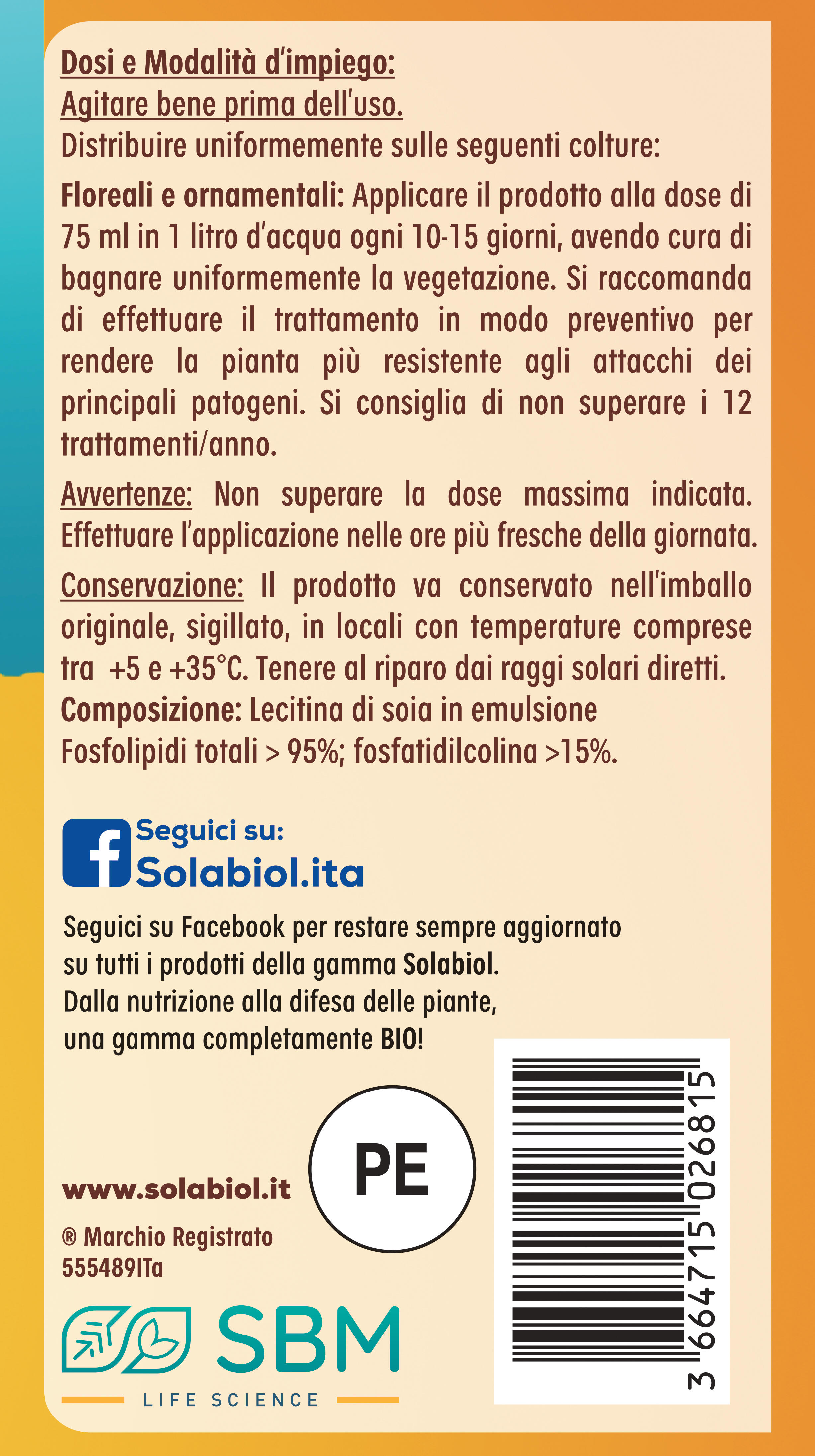 Fungicida SOLABIOL Lecitina di Soia Concentrato da diluire - 8