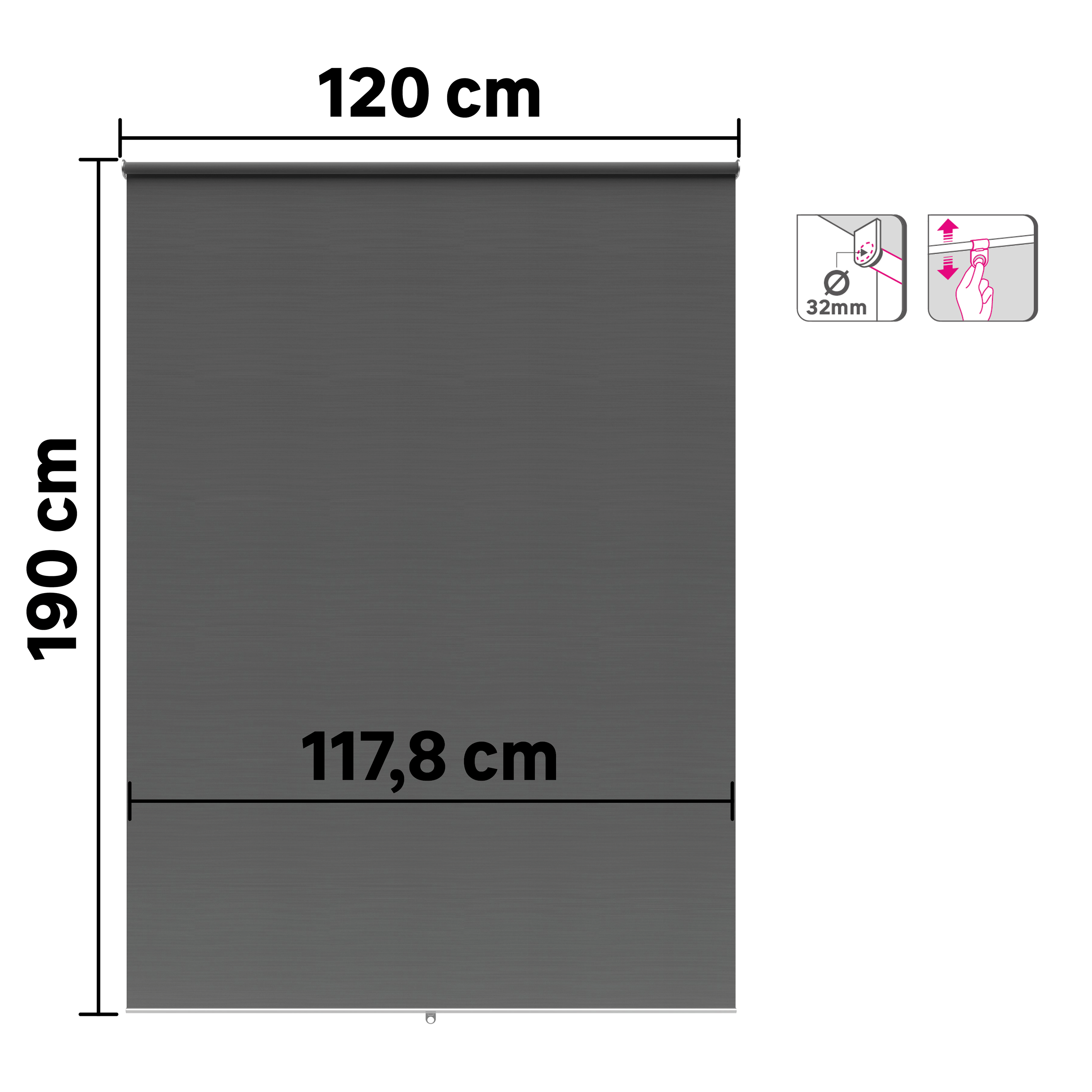 Estore de rolo blackout sem cordão Bossa 120 x 190 cm paris Inspire - 7