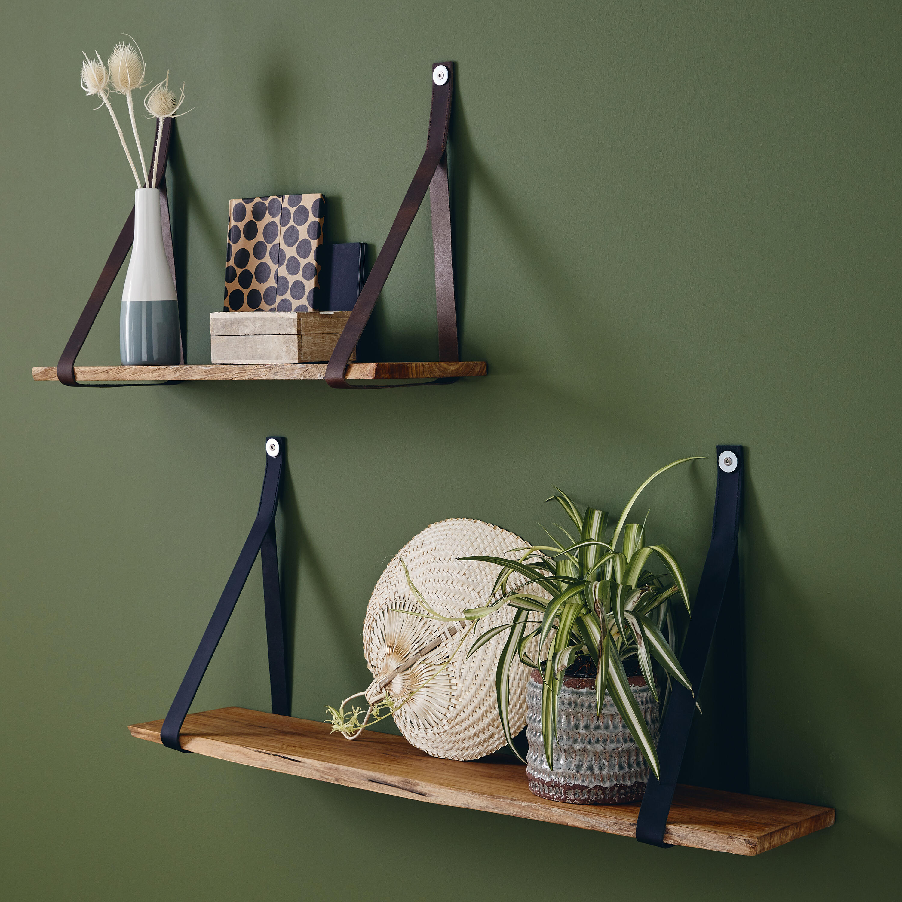 Tablette bois massif teck huilé, L.120 x l.18 cm, Ep.18 mm - 3