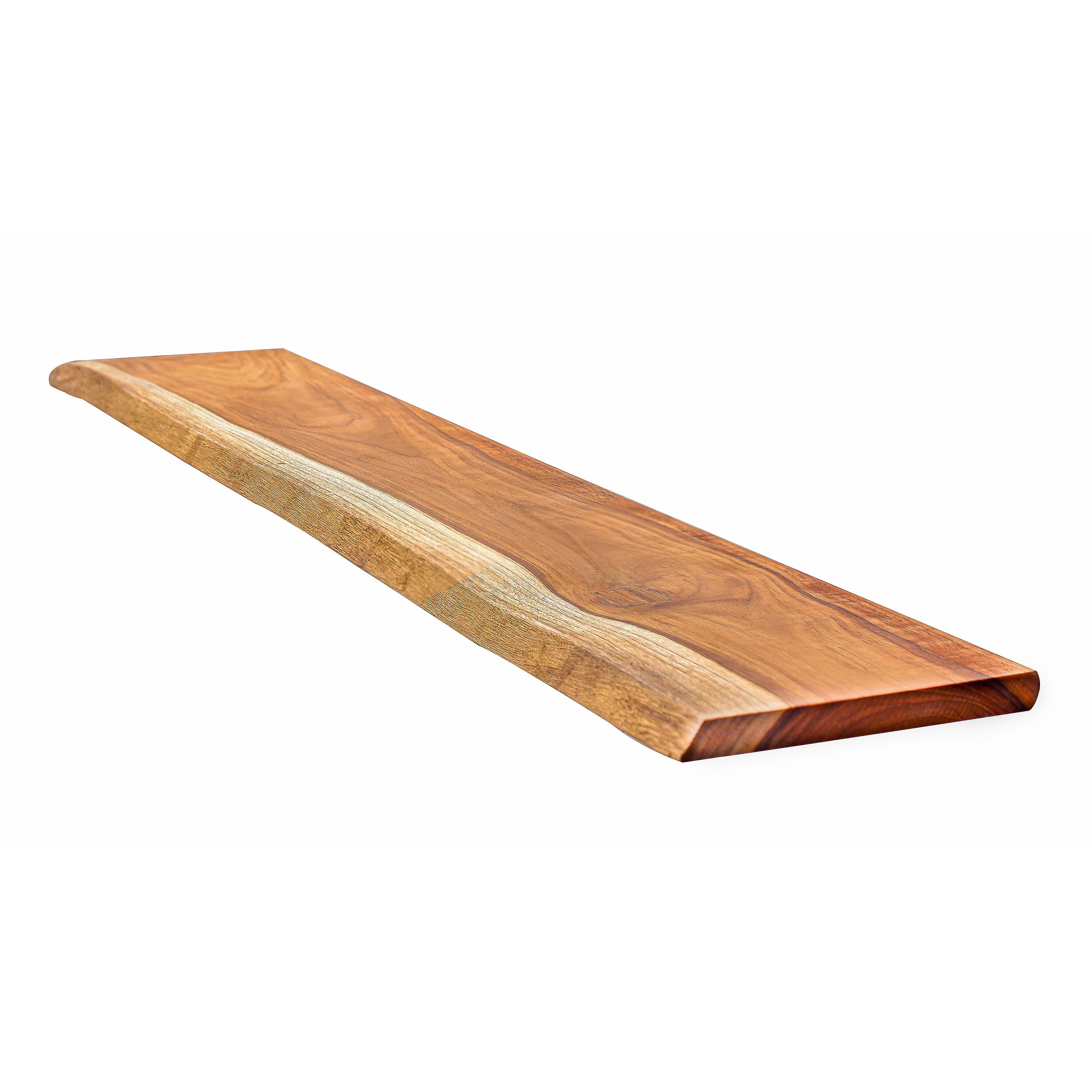 Tablette bois massif teck huilé, L.120 x l.18 cm, Ep.18 mm - 4