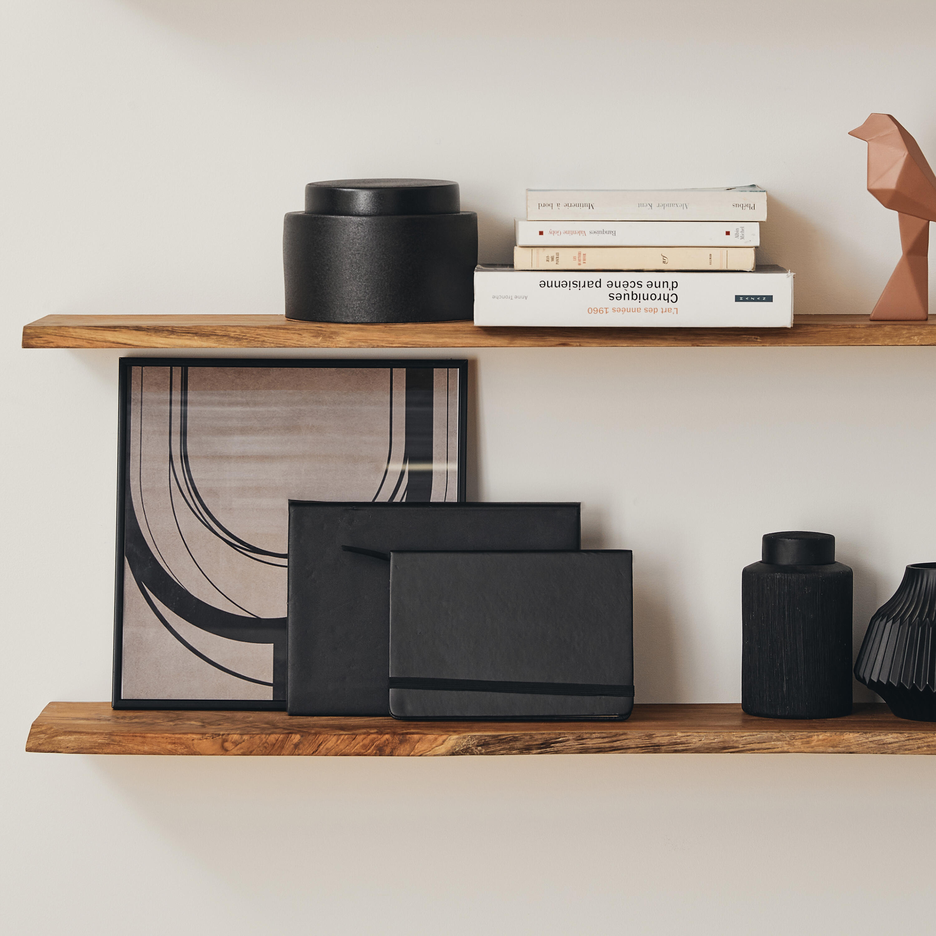 Tablette bois massif teck huilé, L.120 x l.18 cm, Ep.18 mm - 6