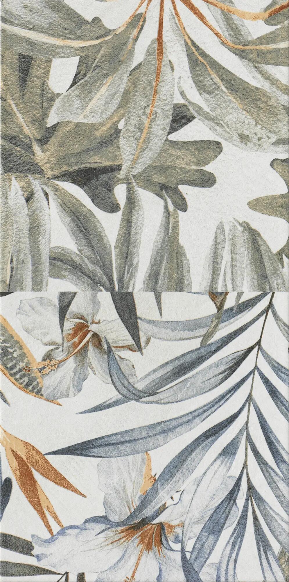 Piastrella da rivestimento interno in maiolica 26.1 x 52.2 cm smaltato multicolore opaco Emotion decoro Tropical traffico medio forte (pei 3/5) Sp. 6.4 mm 2.18 mq - 8