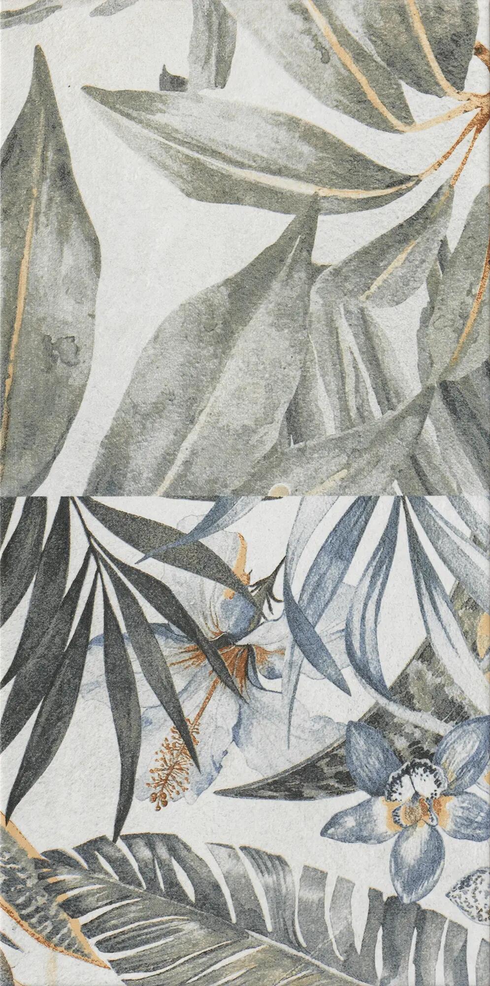 Piastrella da rivestimento interno in maiolica 26.1 x 52.2 cm smaltato multicolore opaco Emotion decoro Tropical traffico medio forte (pei 3/5) Sp. 6.4 mm 2.18 mq - 7