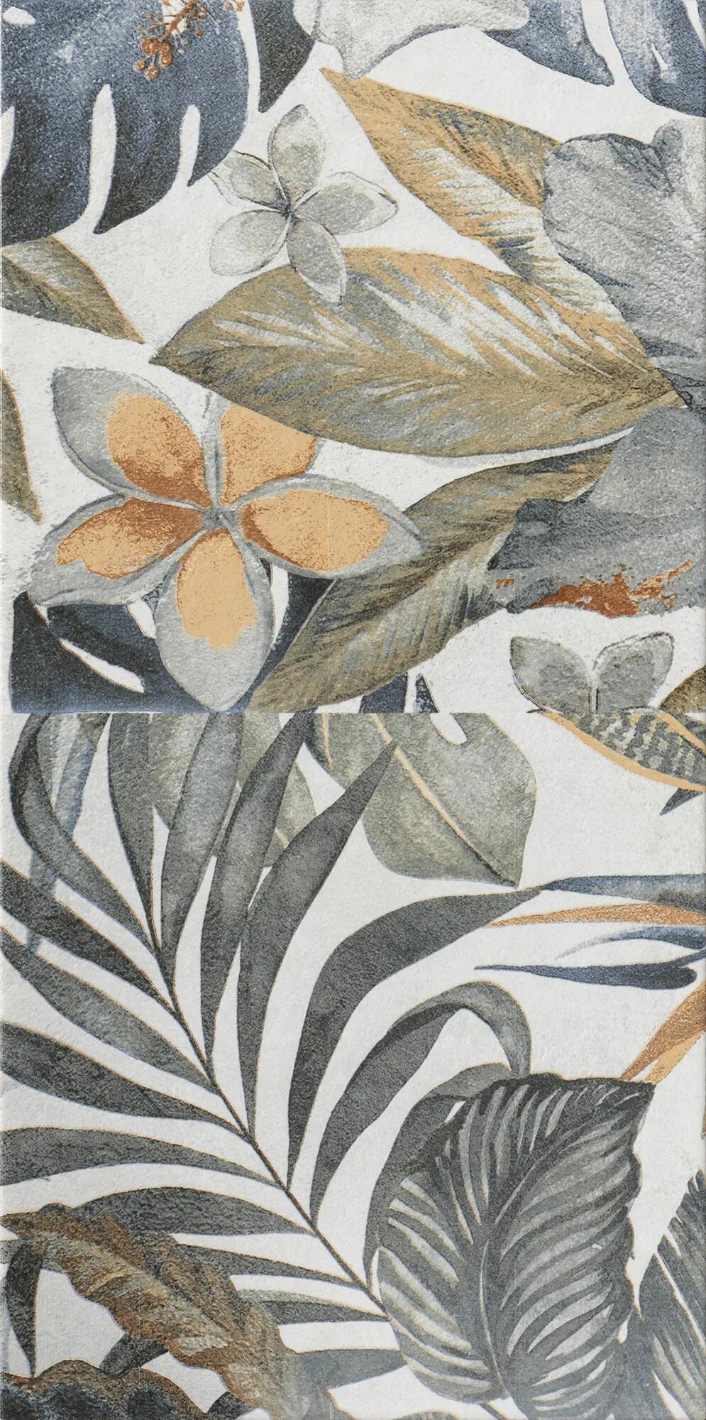 Piastrella da rivestimento interno in maiolica 26.1 x 52.2 cm smaltato multicolore opaco Emotion decoro Tropical traffico medio forte (pei 3/5) Sp. 6.4 mm 2.18 mq - 6